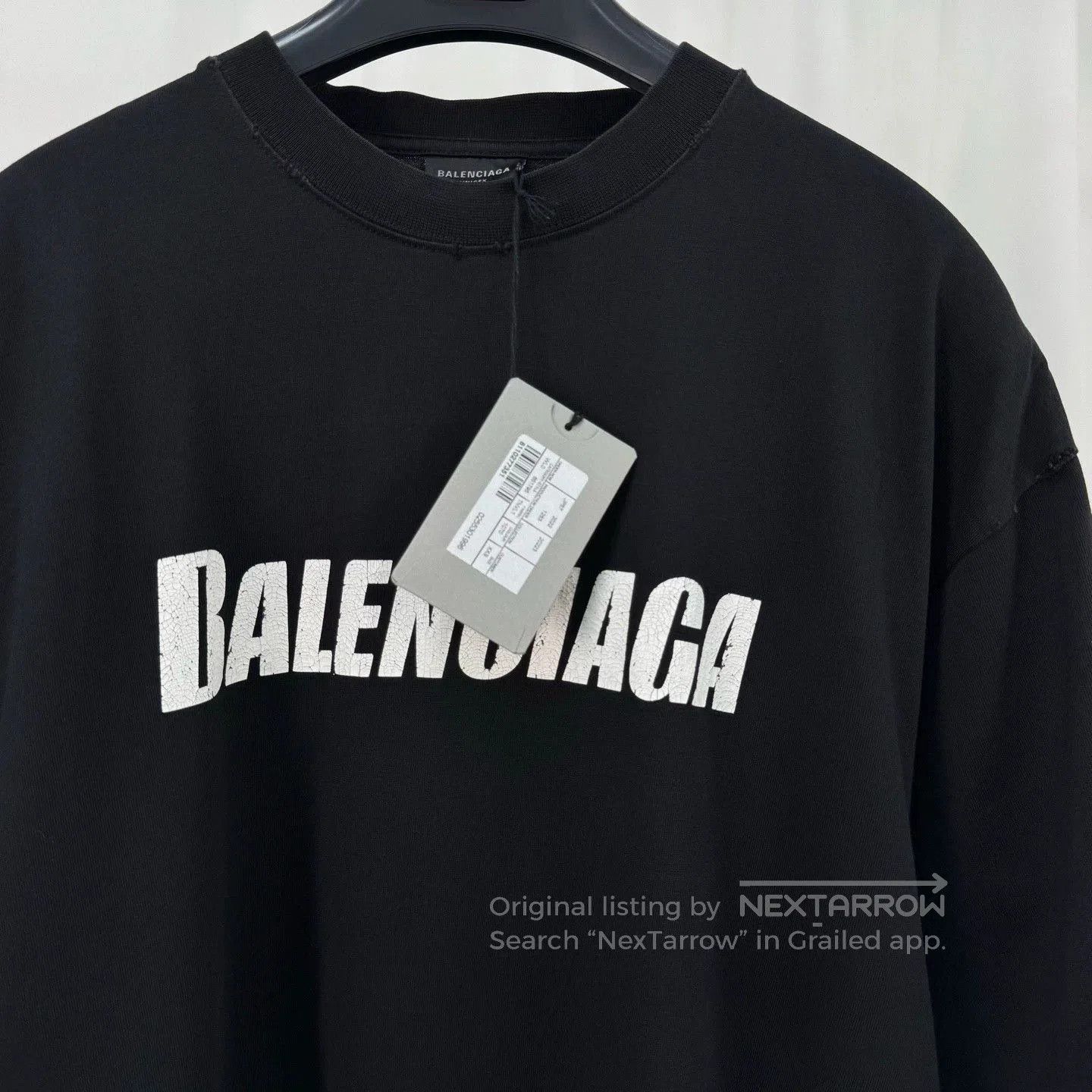 Balenciaga Balenciaga Cracked Logo Print T-shirt. Size US XXS / EU 40 - 3 Thumbnail