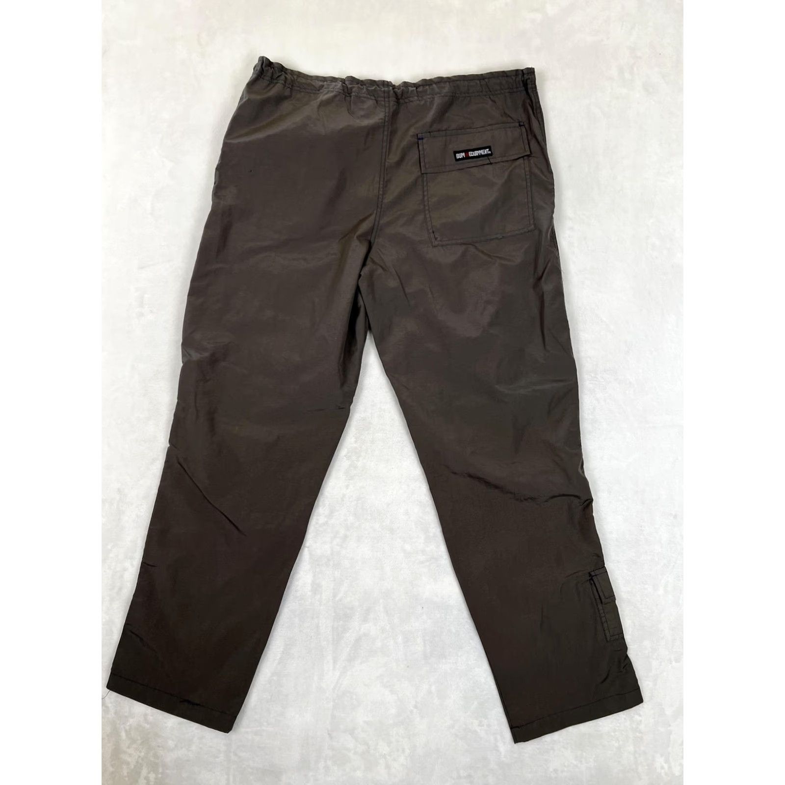 Vintage Vintage B.U.M. Equipment Pants Mens M Brown Nylon Elastic Waist Cargo Size US 31 - 7 Thumbnail
