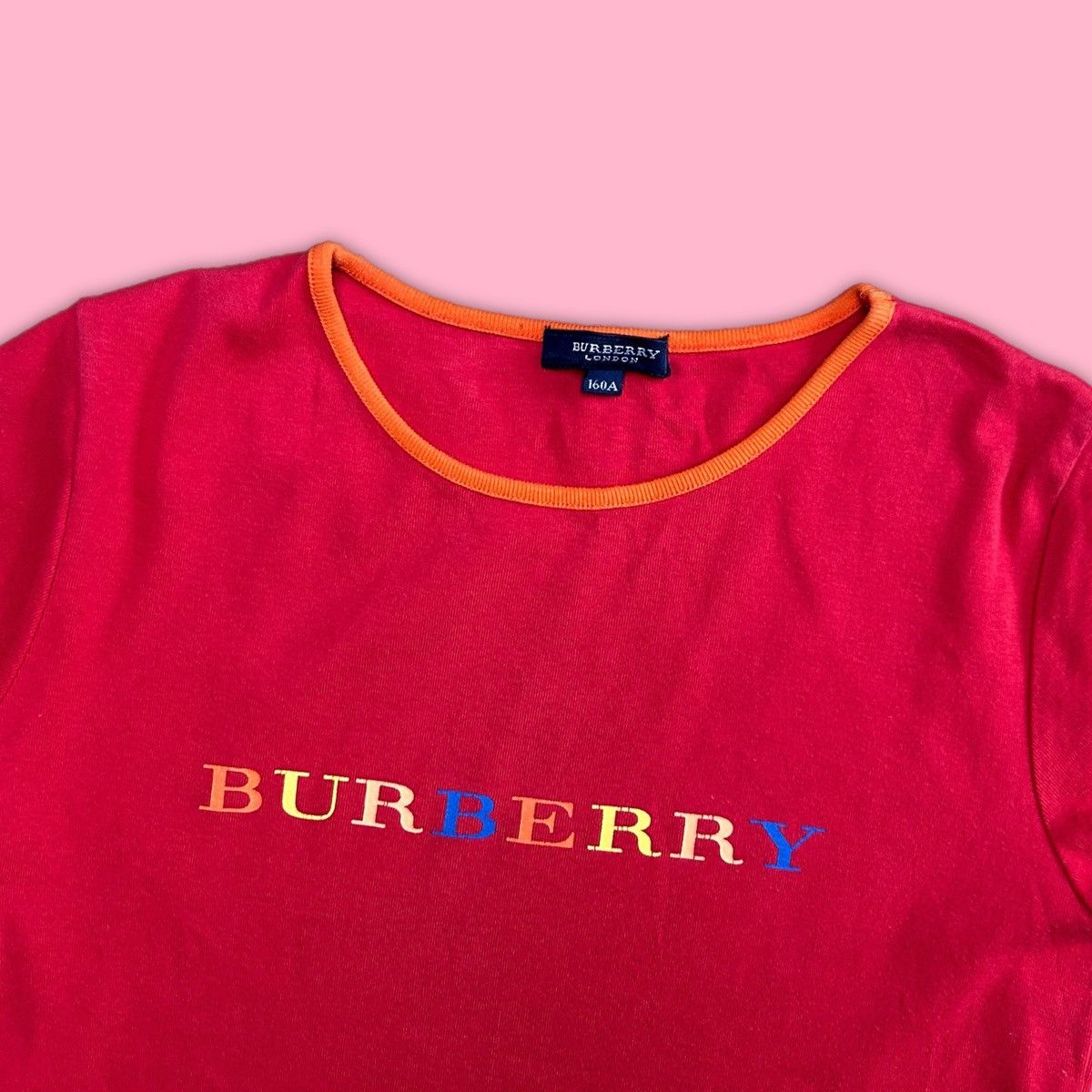 Burberry Vintage Red Burberry Spellout T Shirt Size XS / US 0-2 / IT 36-38 - 7 Thumbnail