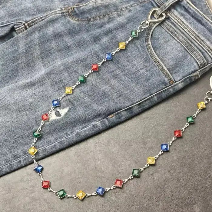 Jewelry Colorful Agate Rhineston Waist Pants Chain Size ONE SIZE - 2 Thumbnail