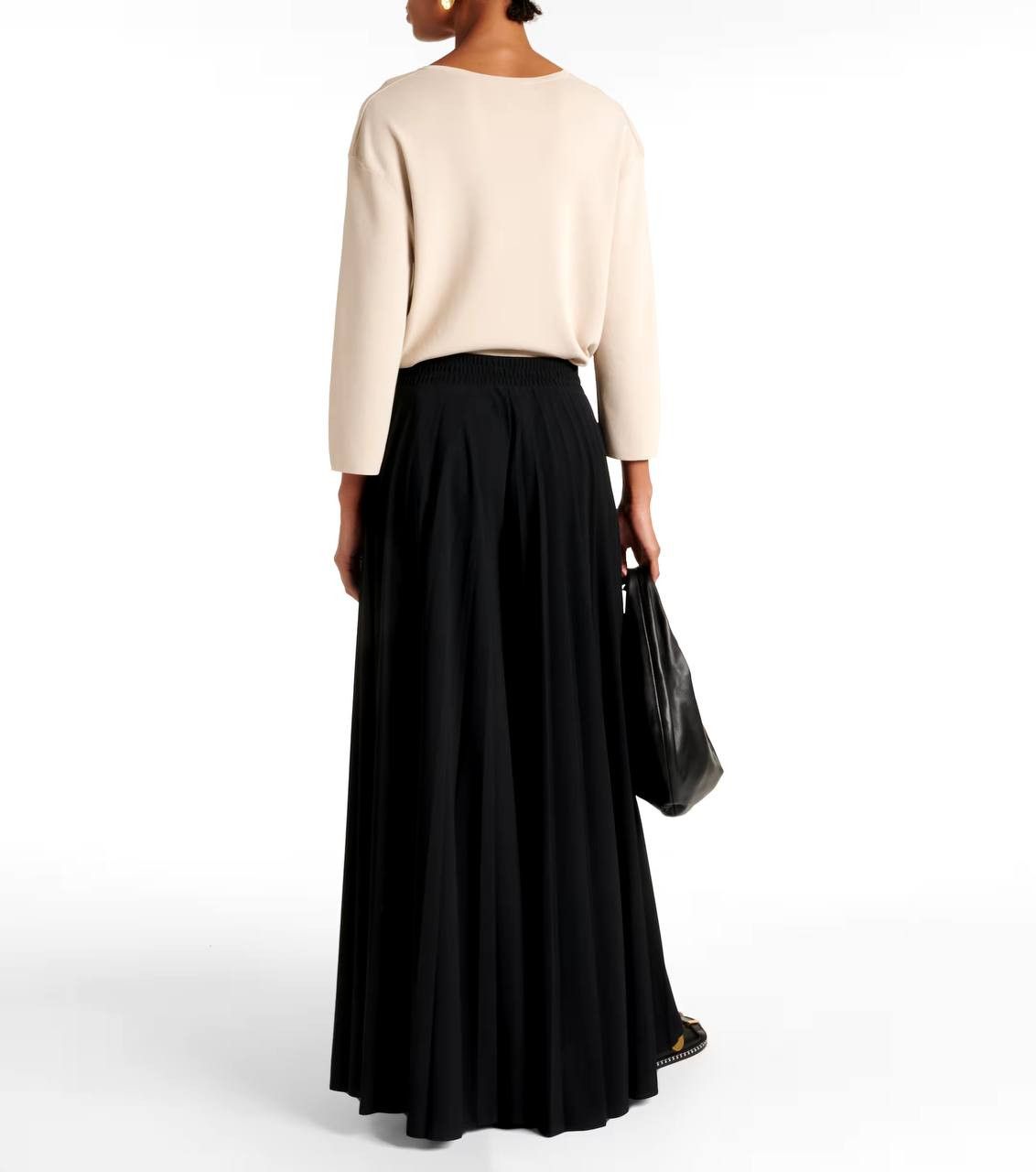 Max Mara Vintage MaxMara black pants pleated cullotes skirt Size 32" / US 10 / IT 46 - 1 Thumbnail