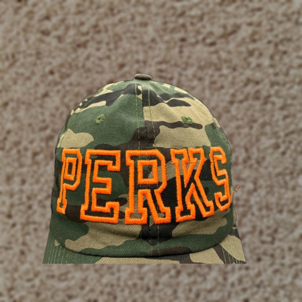 Vintage Ethos Hat Cap Adjustable One Size Orange Green Camo 100% Cotton Men Baseball Cap Size ONE SIZE - 1 Thumbnail