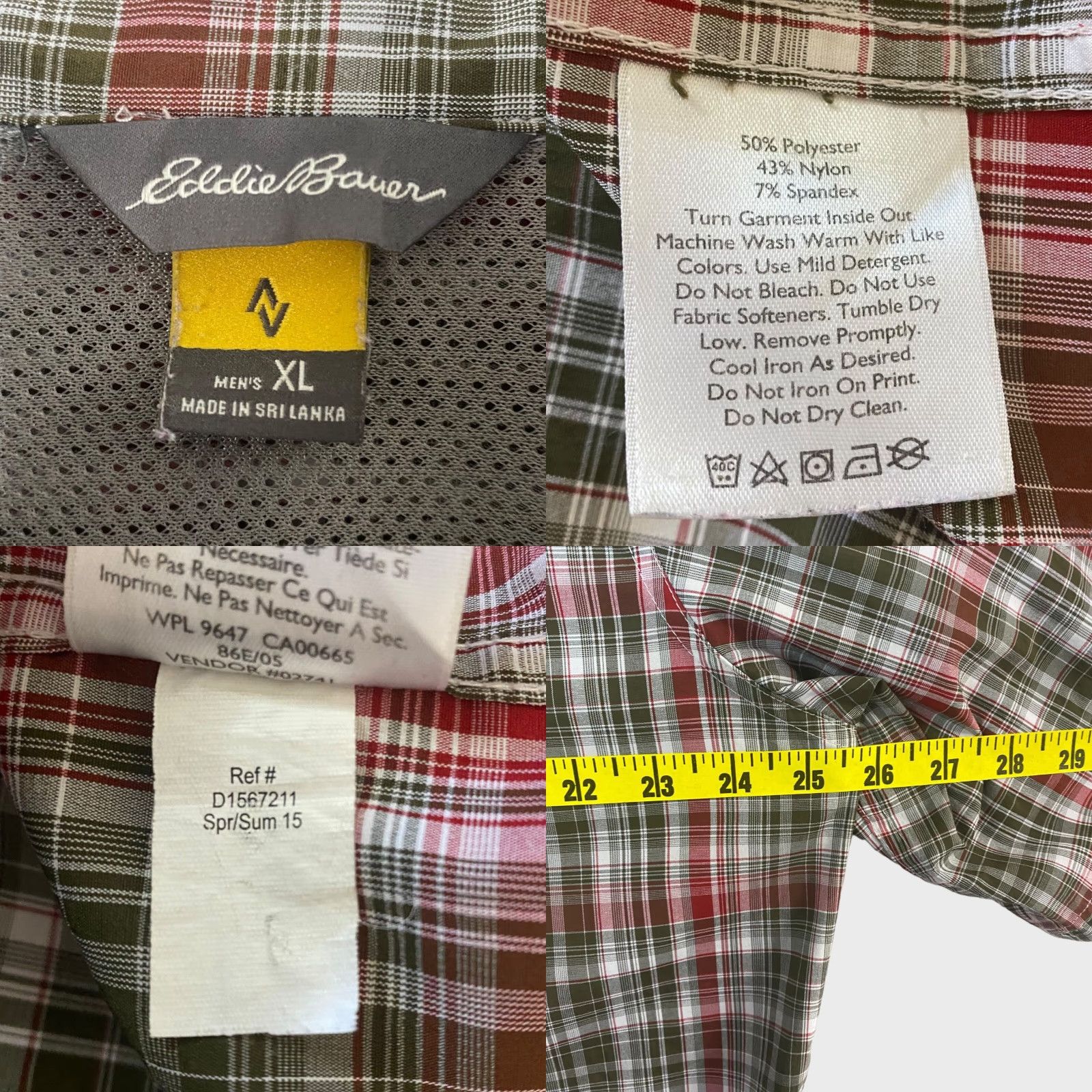 Eddie Bauer VINTAGE Eddie Bauer Travex Button Up Shirt Mens XL Red Plaid Short Sleeve Stretch Size US XL / EU 56 / 4 - 8 Thumbnail