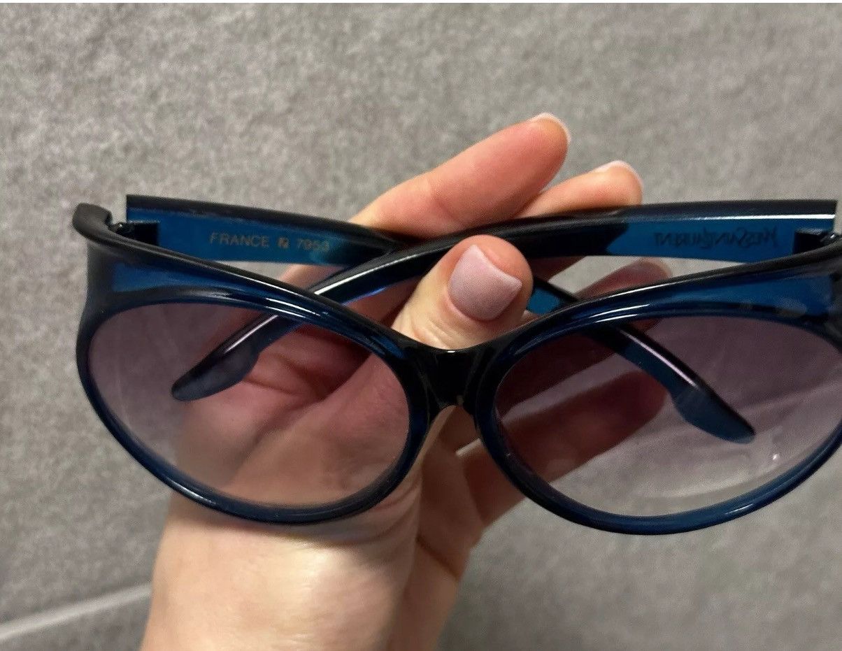Vintage × Yves Saint Laurent Yves Saint Laurent Big Cat Eye Round Plastic Sunglasses Size ONE SIZE - 11 Thumbnail