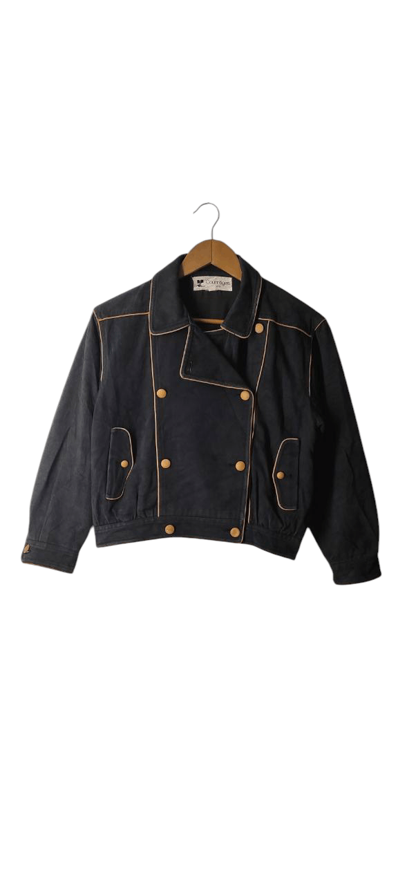 Courreges VINTAGE COUREGES PARIS DOUBLE BREAST DENIM JACKET Size M / US 6-8 / IT 42-44 - 1 Thumbnail