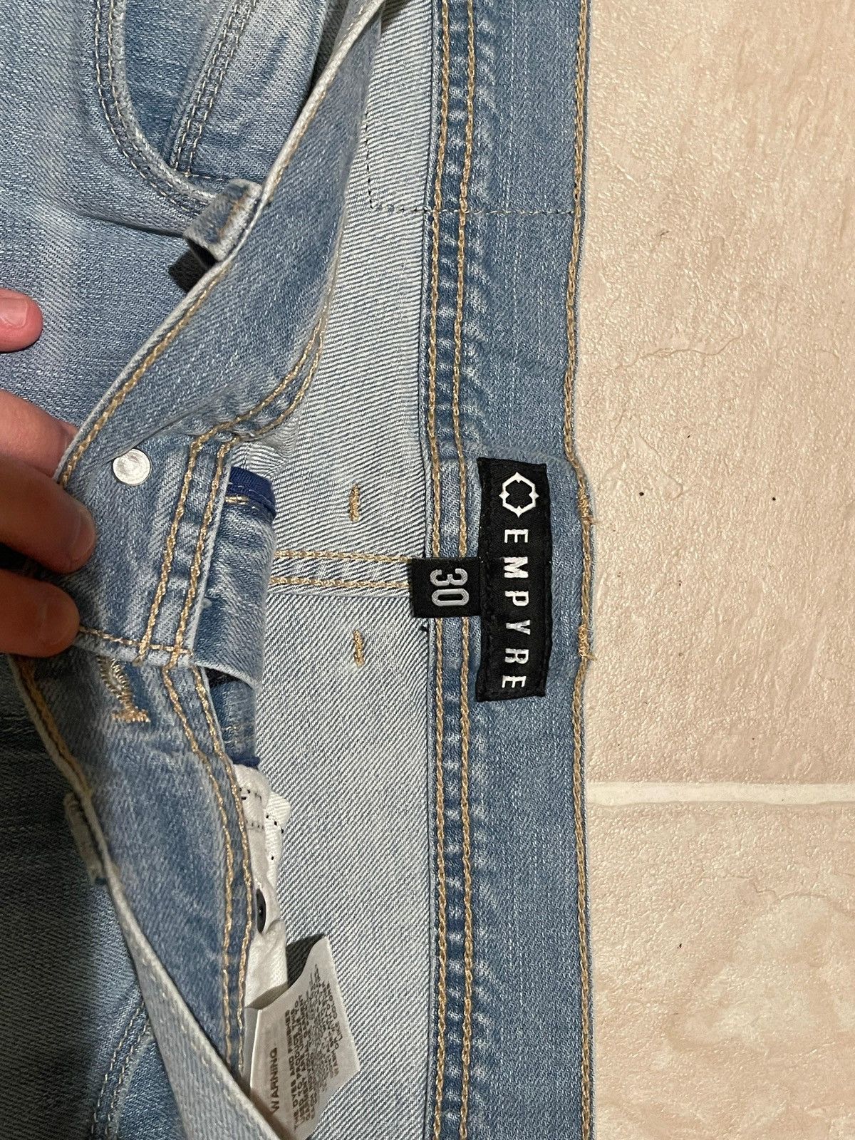 Empyre Empyre Light Blue Ripped Jeans Size US 30 / EU 46 - 2 Thumbnail