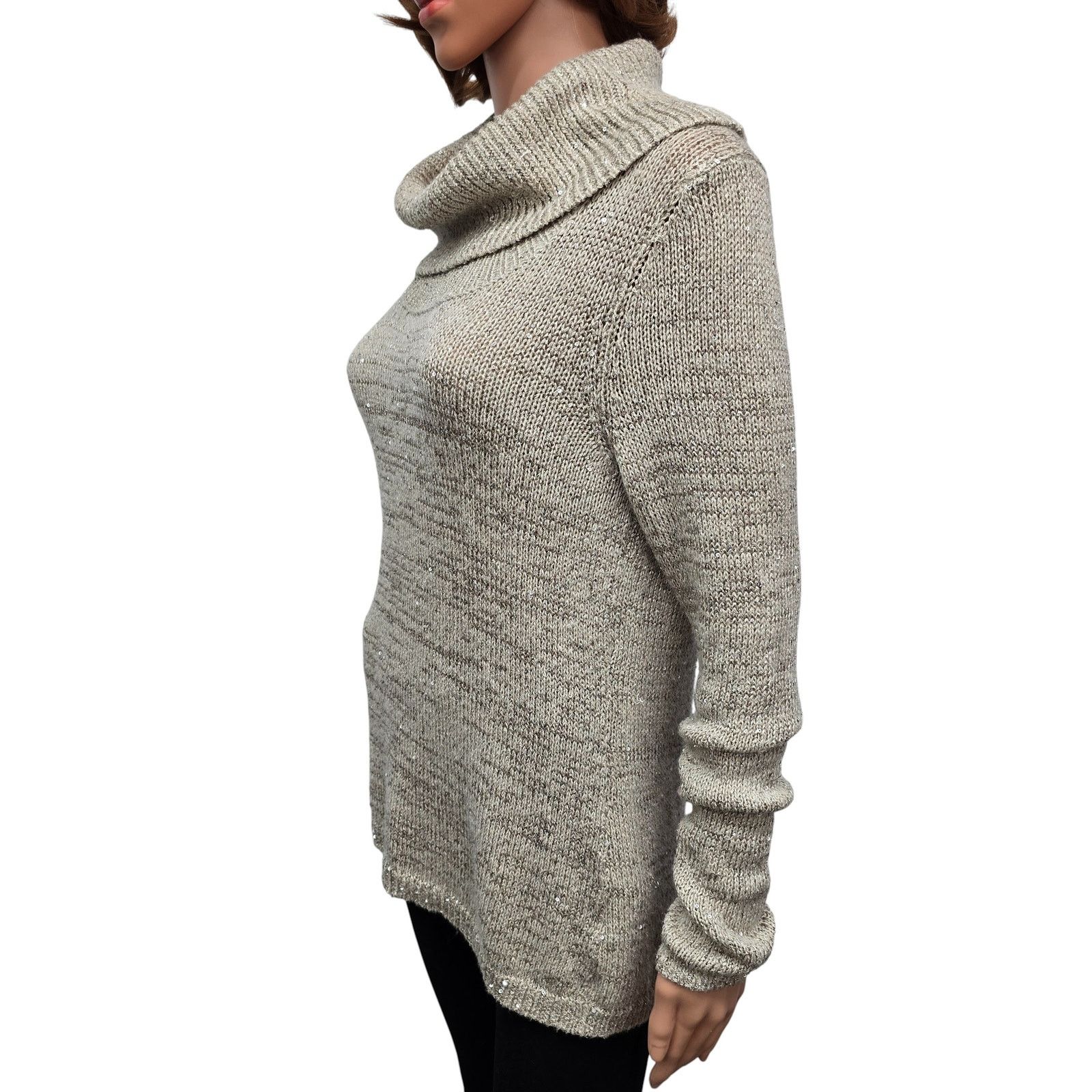White House Black Market White House Black Market Sequin Sweater Cowl Neck XS Sparkle Size XS / US 0-2 / IT 36-38 - 5 Thumbnail