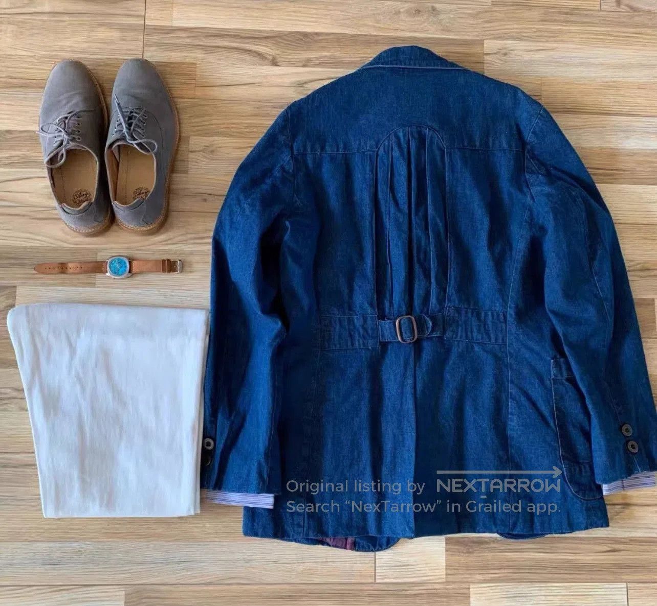 Vintage Vintage Denim Large Lapel Suit Jacket. Size US L / EU 52-54 / 3 - 6 Thumbnail