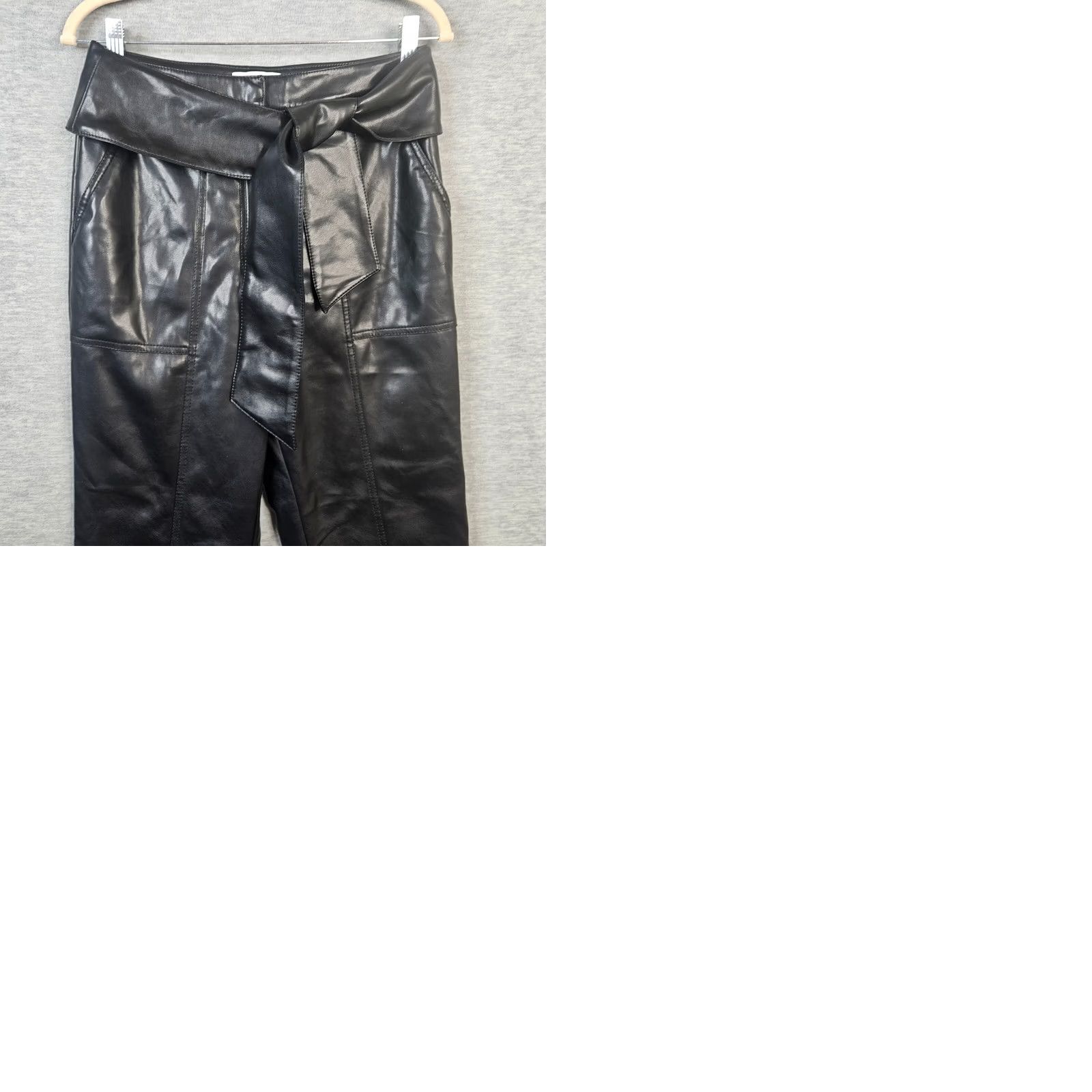 Jonathan Simkhai Jonathan Simkhai Faux Leather Belted Ankle Pants Pockets Straight leg Size 8 Black Women's Pants Slim Belted Front Pockets Casual Modern 8 Womens Size 30" / US 8 / IT 44 - 9 Thumbnail
