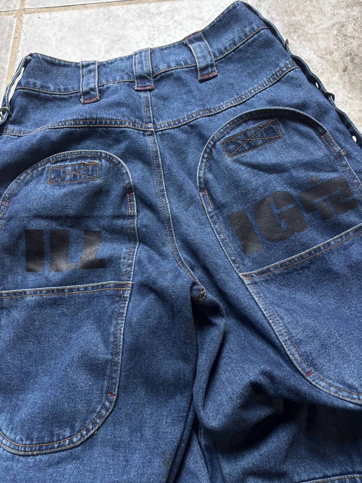 Vintage ILLIG Mega Baggy Jeans Rare Size US 28 / EU 44 - 5 Thumbnail