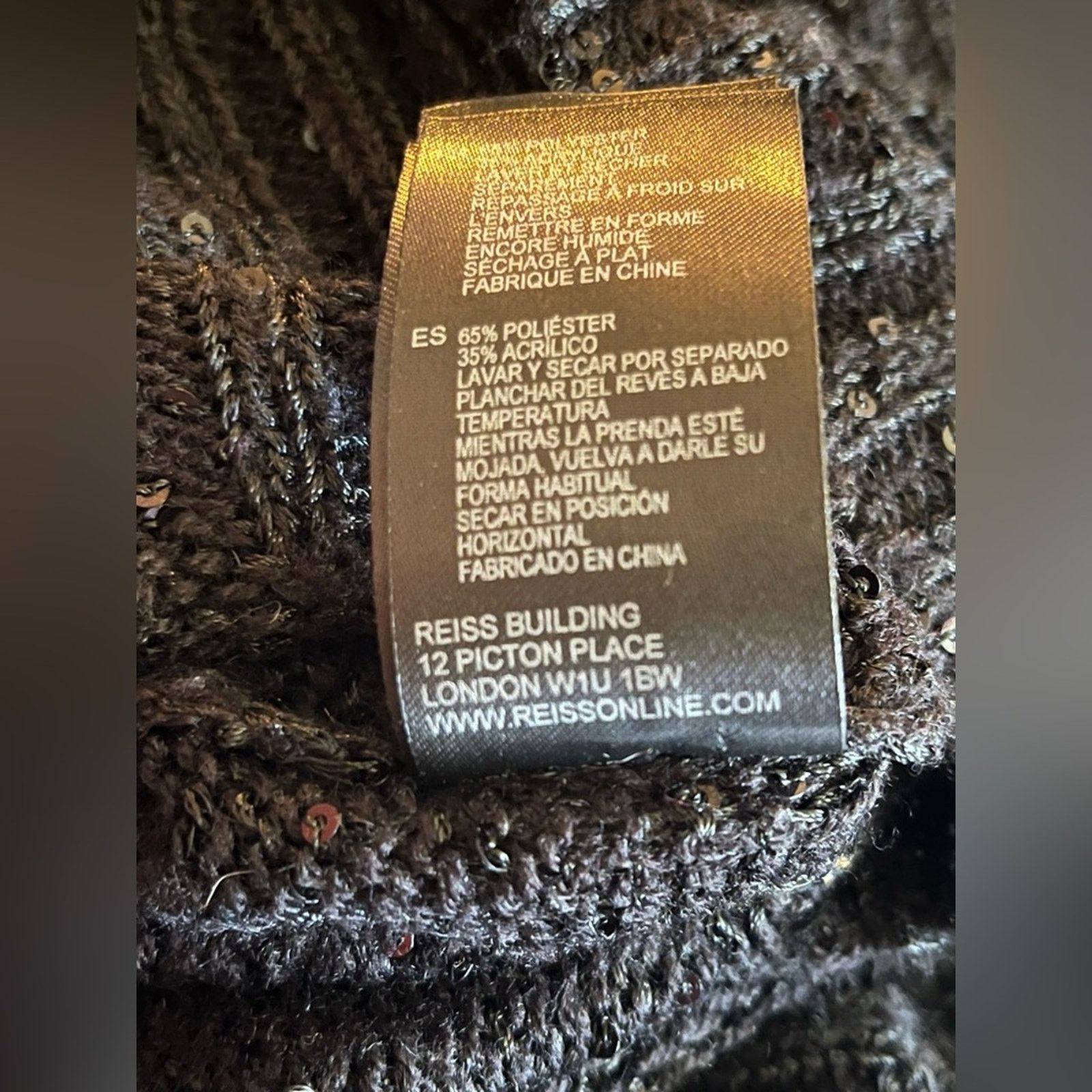 Reiss Reiss V Neck Sweater Sequins Black Size Small Size S / US 4 / IT 40 - 7 Thumbnail