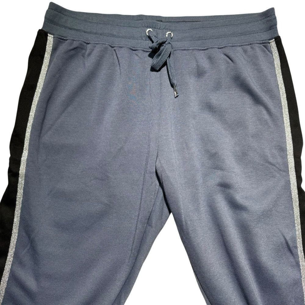 Bebe NWT New Bebe Sport Logo Glitter Stripe Blue Smoke Jogger Si Size 40" / US 18 - 5 Thumbnail