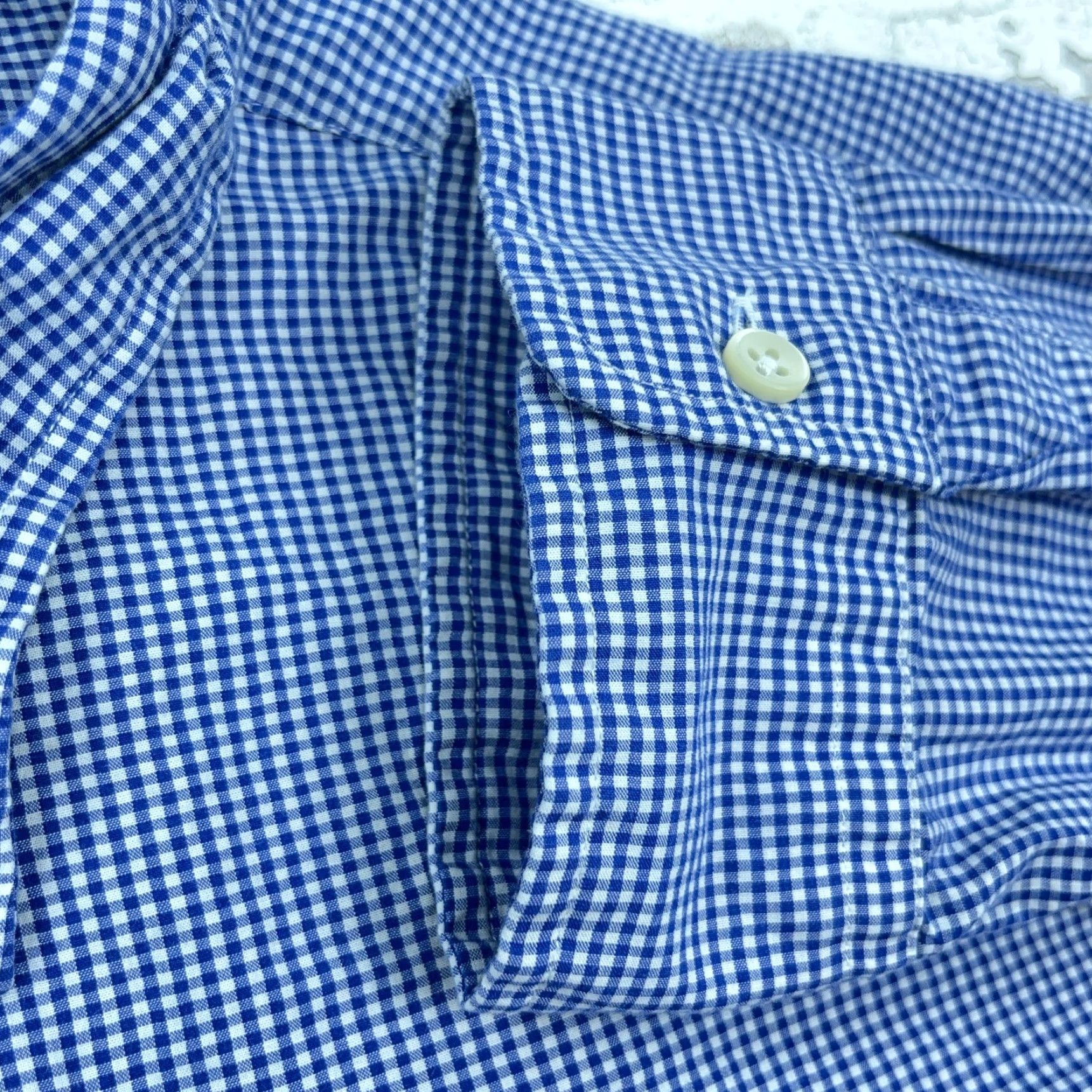 Ralph Lauren Ralph Lauren Shirt Men XL Blue White Button Up Custom Fit Mini Check Gingham A87 Size US XL / EU 56 / 4 - 5 Thumbnail