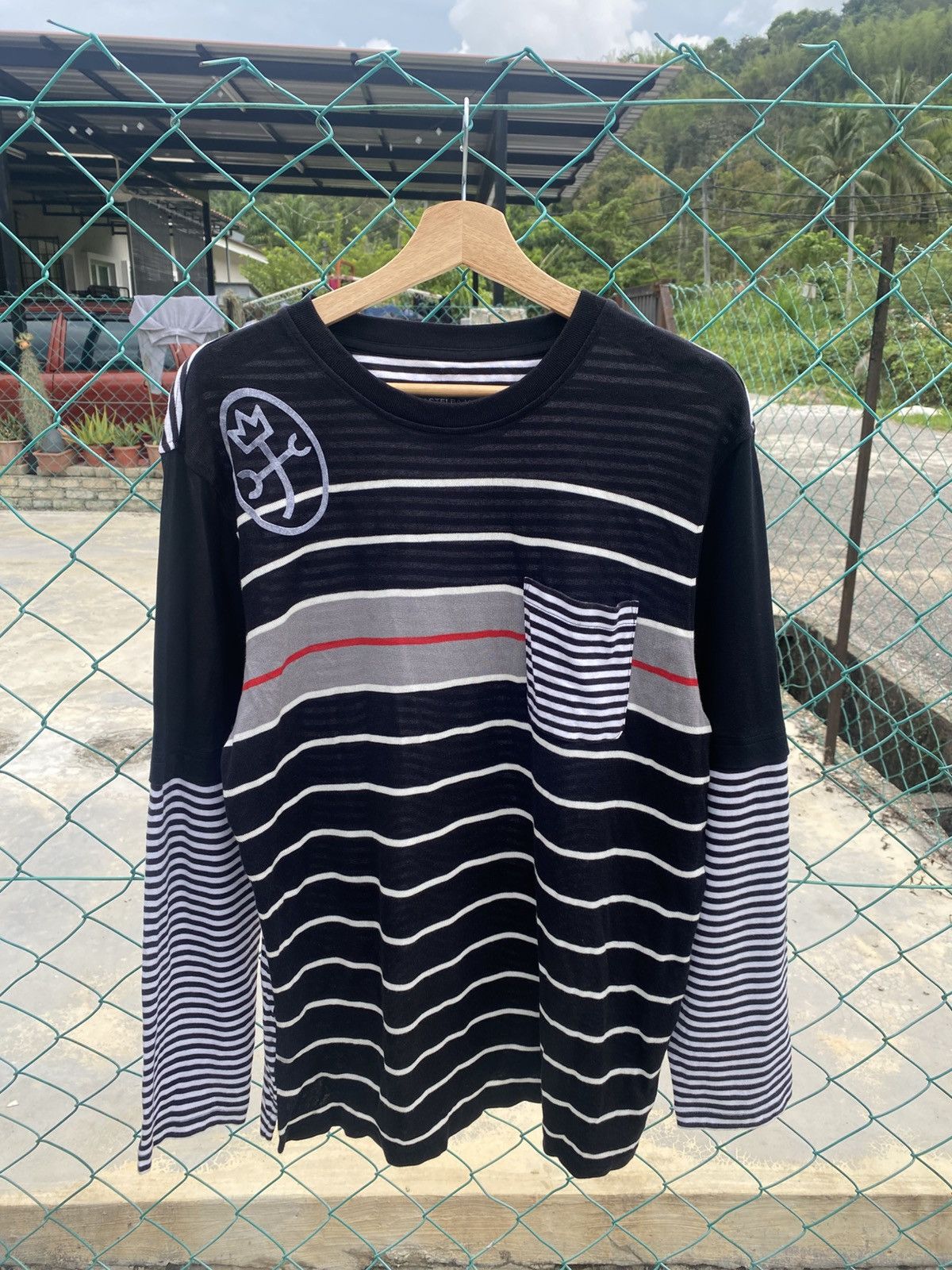 Jean Charles De Castelbajac Castelbajac breton striped rayon double sleeve pocket tee Size US L / EU 52-54 / 3 - 1 Thumbnail