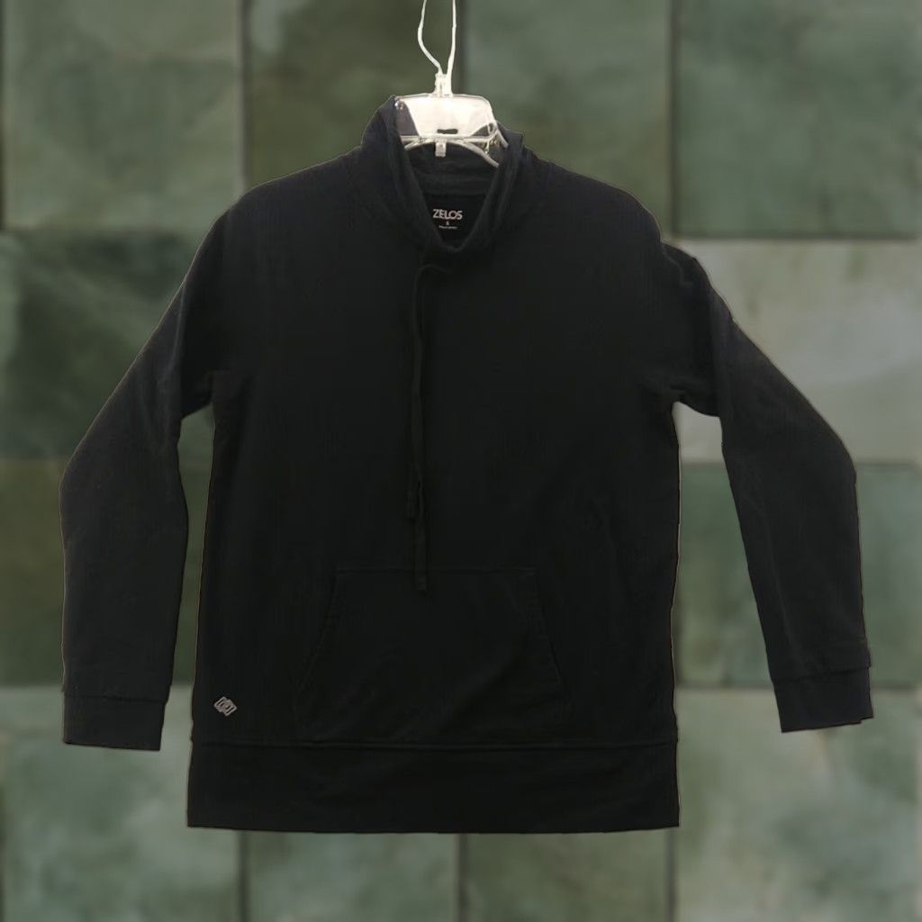 Vintage Zelos Black Mock Neck Pullover Small Women's Athletic Long Sleeve Yoga Fleece Size S / US 4 / IT 40 - 1 Thumbnail