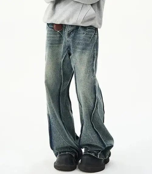 Jean × Vintage y2k washed faded loose baggy jeans Size US 31 - 1 Thumbnail