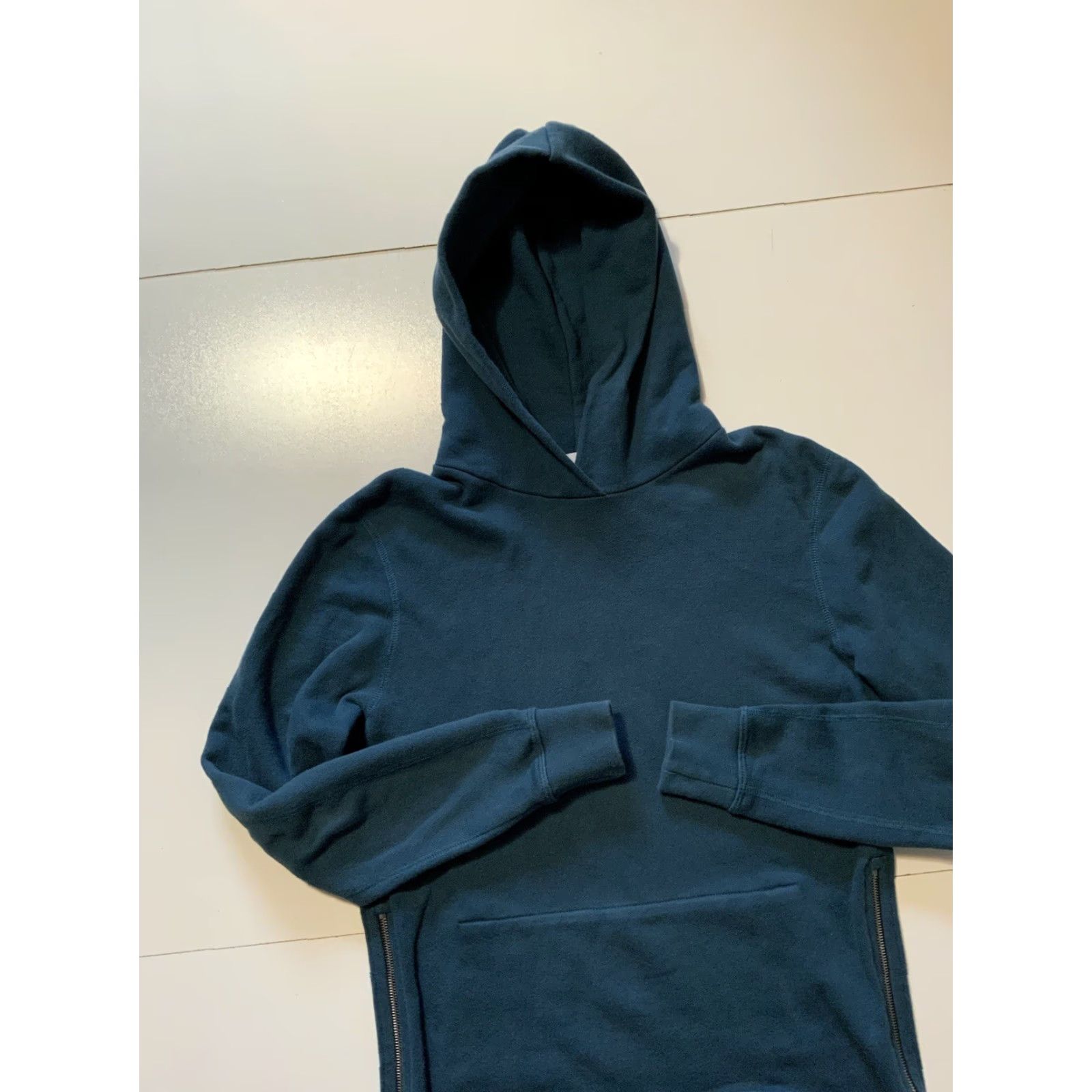 John Elliott John Elliott Hoodie Mens Sz. 1 Dark Teal Blue Terry Fleece Villain Side Zip Pullover Hoodie Size US XS / EU 42 / 0 - 3 Thumbnail