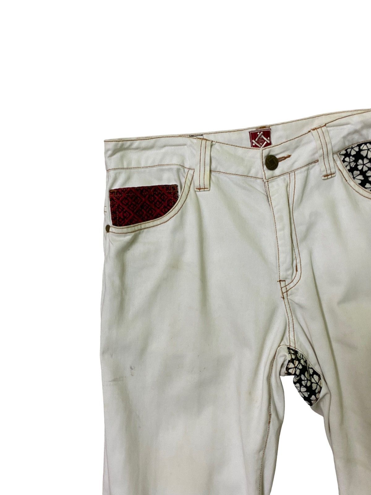 Japanese Brand Vintage Japanese Tradition Motive Patchwork Denim Jeans Size US 32 / EU 48 - 4 Thumbnail