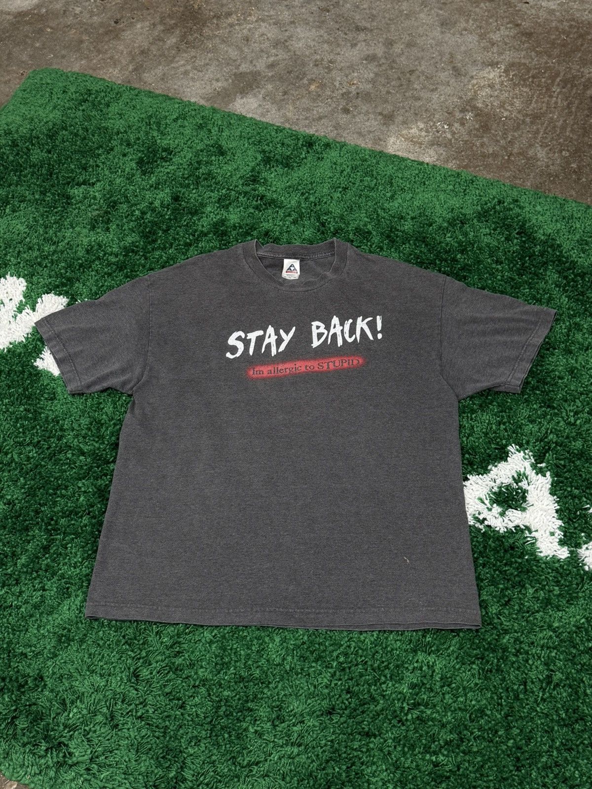 Vintage Vintage Stay Back Im Allergic Stupid Logo Alstyle Tee XL Size US XL / EU 56 / 4 - 1 Thumbnail