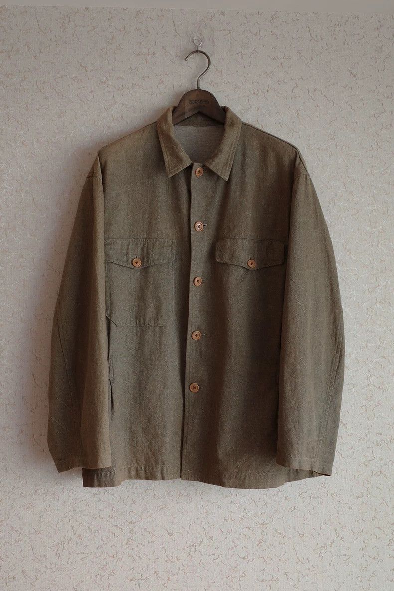 Yohji Yamamoto yohji yamamoto size os 90s cotton and linen dyed jacket 250 Size US M / EU 48-50 / 2 - 1 Thumbnail
