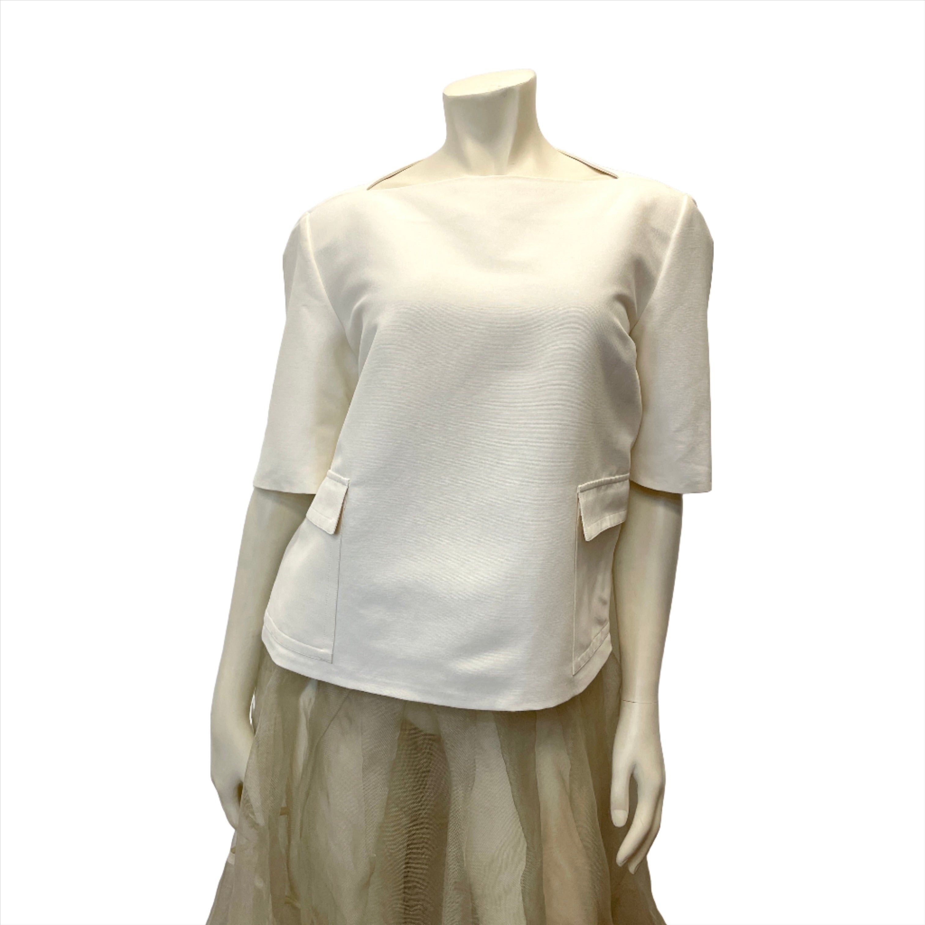 Gucci Gucci Vintage Designer Boat Neck Structured Top Made In Italy Size M / US 6-8 / IT 42-44 - 1 Thumbnail