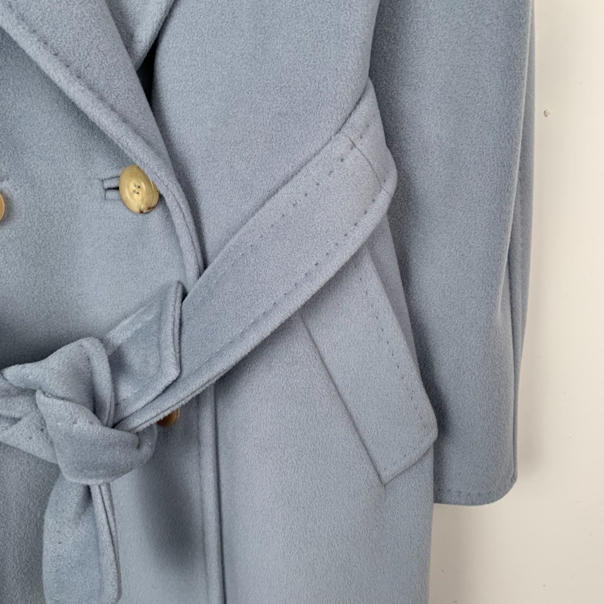 Max Mara MaxMara Womens Double-Breasted Belted Wool Coat With Garment Size XXS / US 00 / IT 34 - 6 Thumbnail