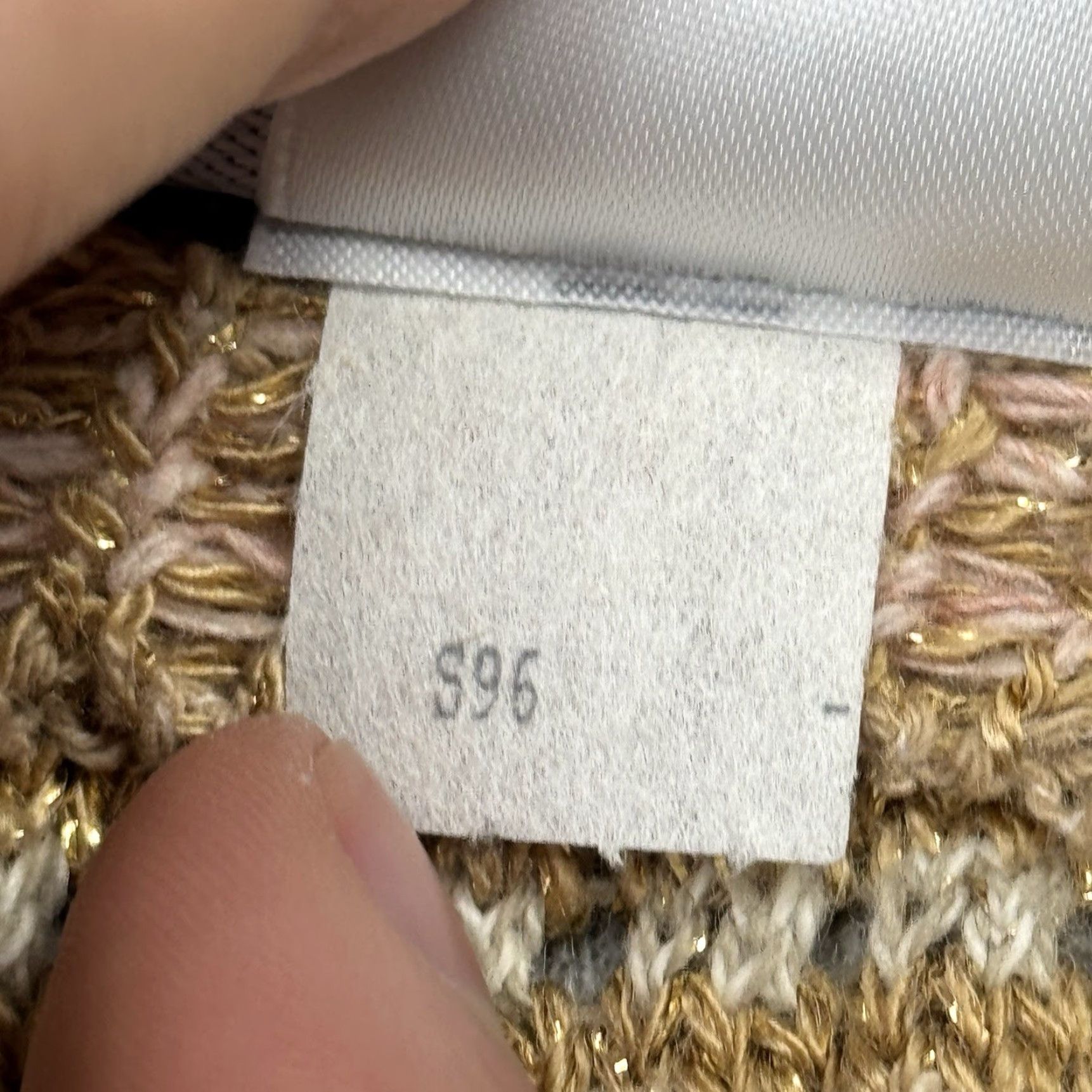Vintage Vintage 90s Liz Sport Women's Oversized Cardigan Sweater Faux Metallic Knit S Beige Casual Size S / US 4 / IT 40 - 4 Thumbnail