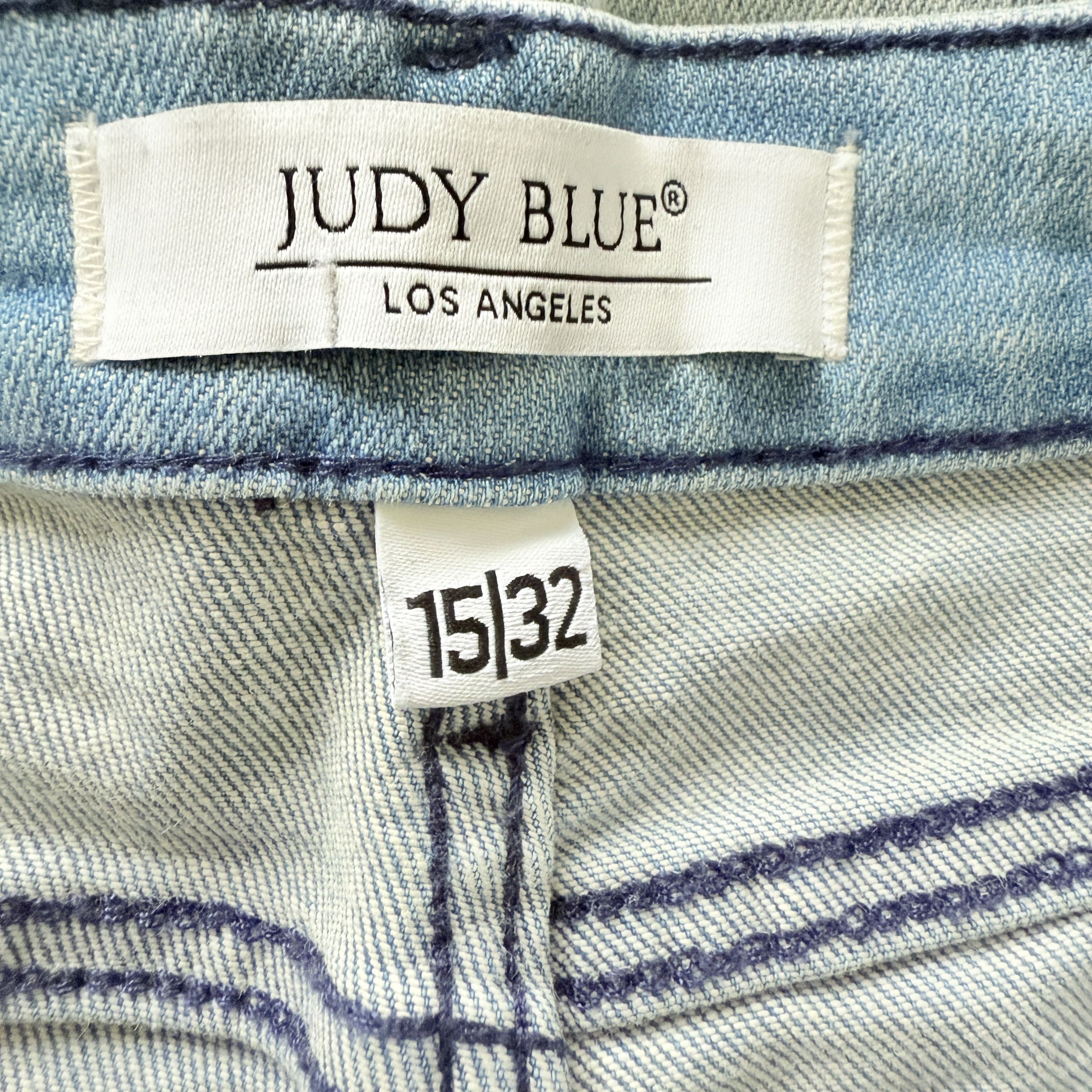 Judy Blue Judy Blue Mid Rise Tie Dye Hem Skinny Fit Light Blue Jeans Size 33" - 4 Thumbnail