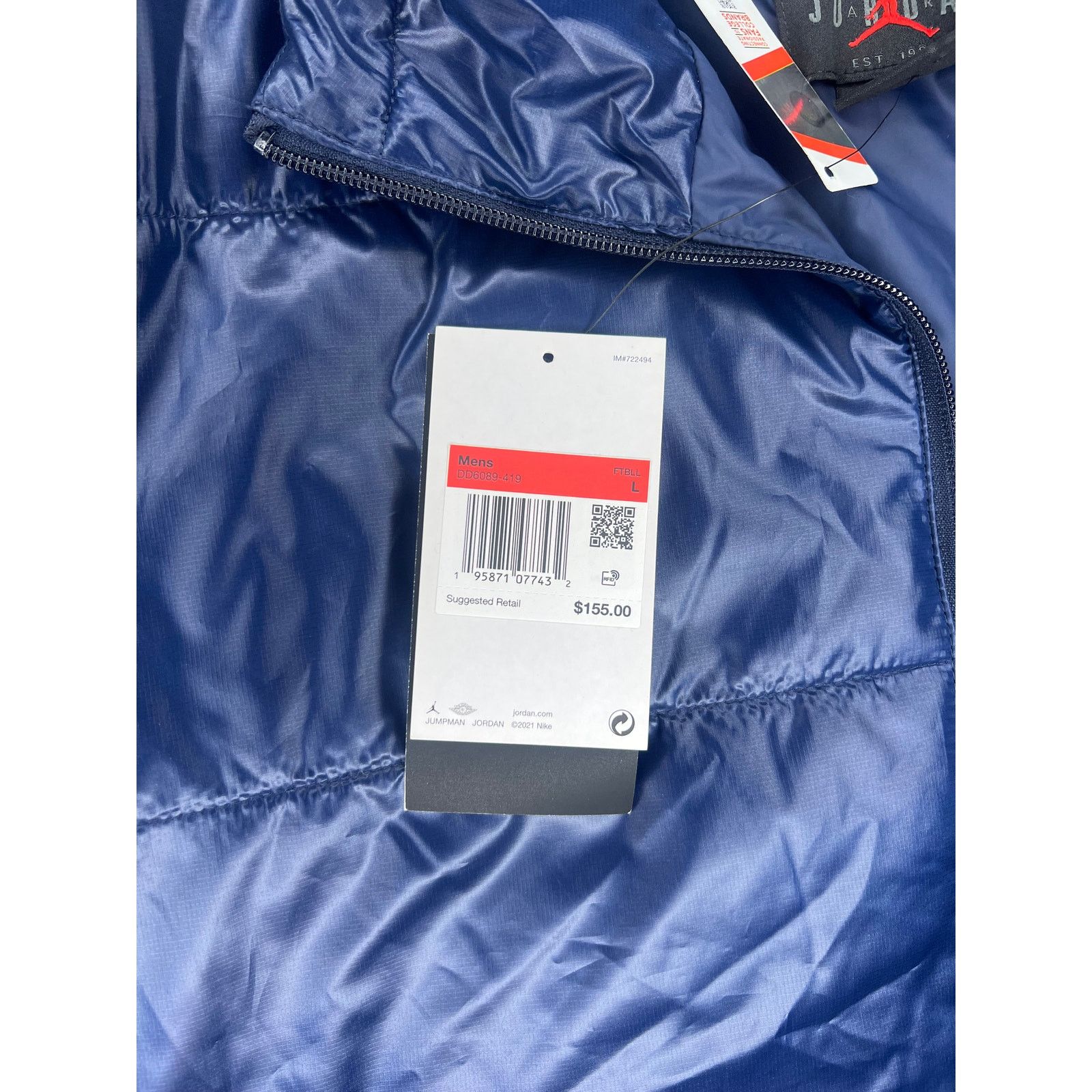 Jordan Brand Nike Air Jordan UNC Tar Heels Jacket Navy Blue Full-Zip Size US L / EU 52-54 / 3 - 7 Thumbnail