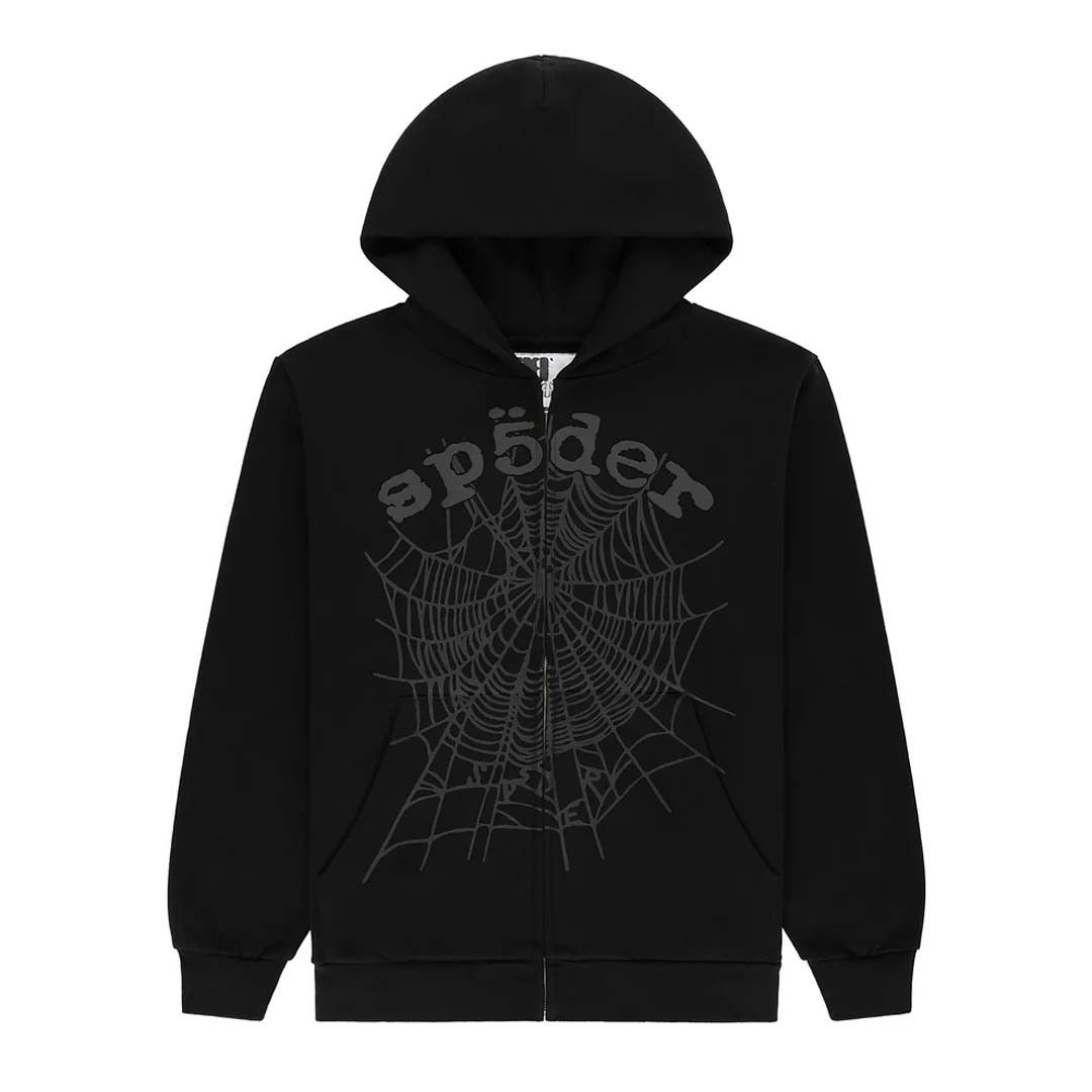 Black OG Web V2 Phantom Zip Up Hoodie