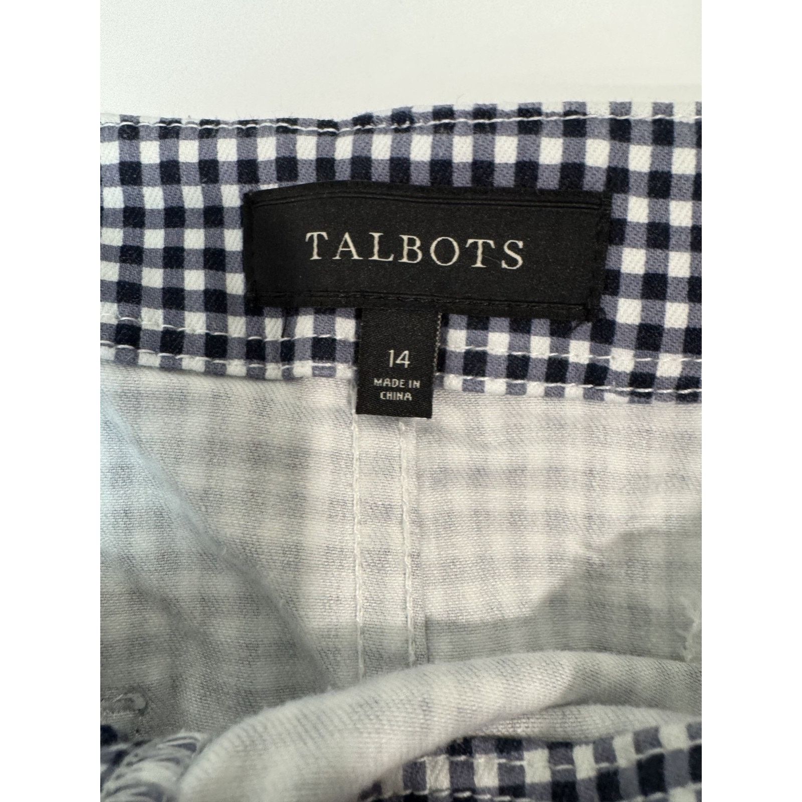 Talbots Talbots Navy Blue White Gingham Skirt Size 14 Cotton Blend Size 36" / US 14 / IT 50 - 4 Thumbnail