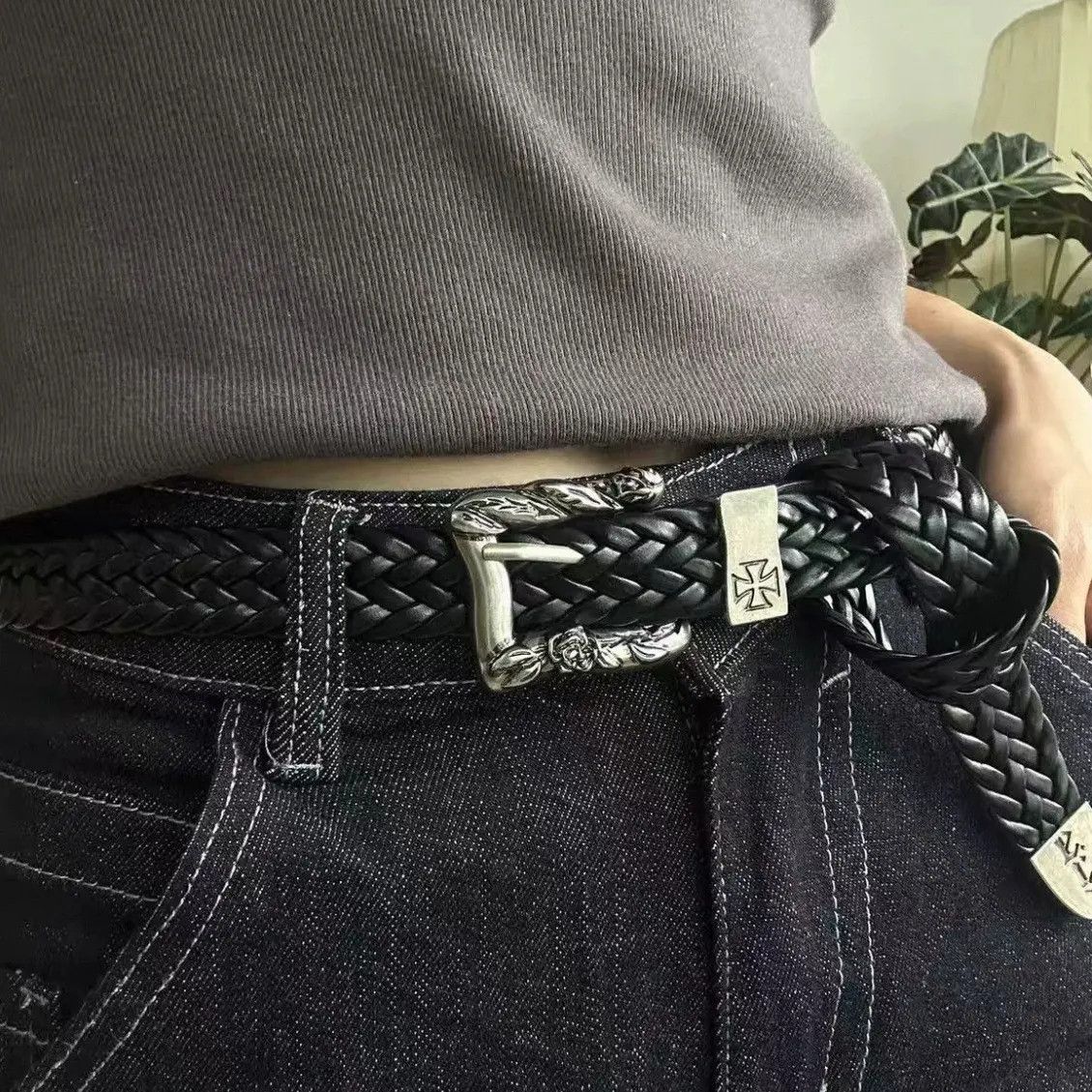 Jewelry Braided Leather Belt Size ONE SIZE - 5 Thumbnail