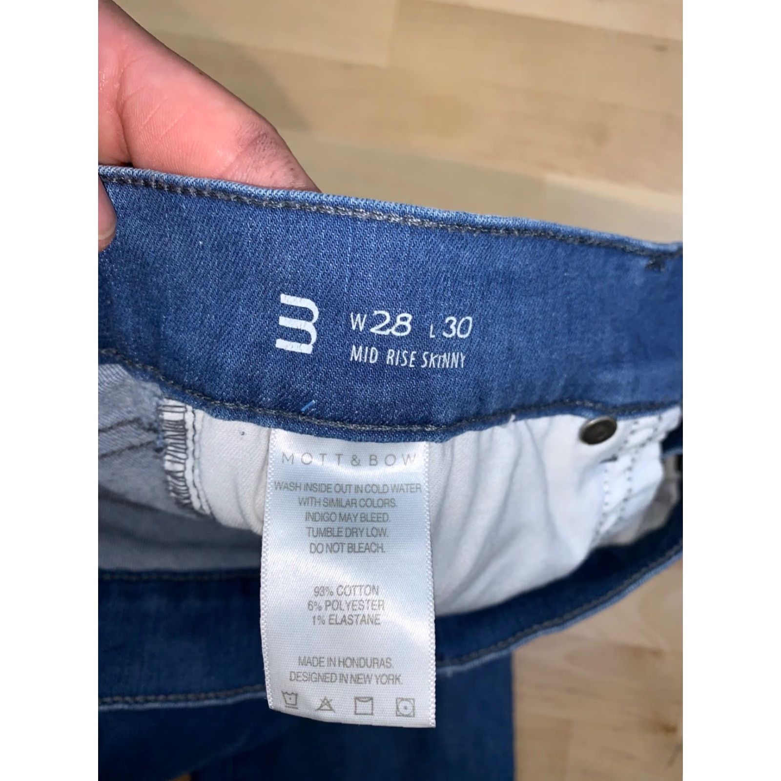 Mott & Bow Mott & Bow Jeans Women's Slim Mid Rise Blue Denim 28x30 5-Pocket Stretch Inseam 29" Regular Size 28" / US 6 / IT 42 - 4 Thumbnail