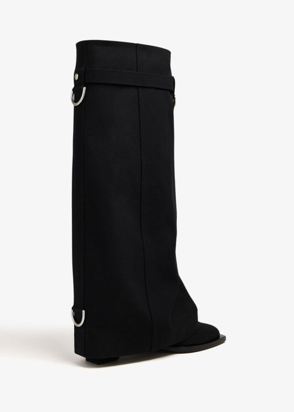 Givenchy o1mle0325 Shark Lock Cowboy High Boots in Black Size US 7 / IT 37 - 3 Thumbnail
