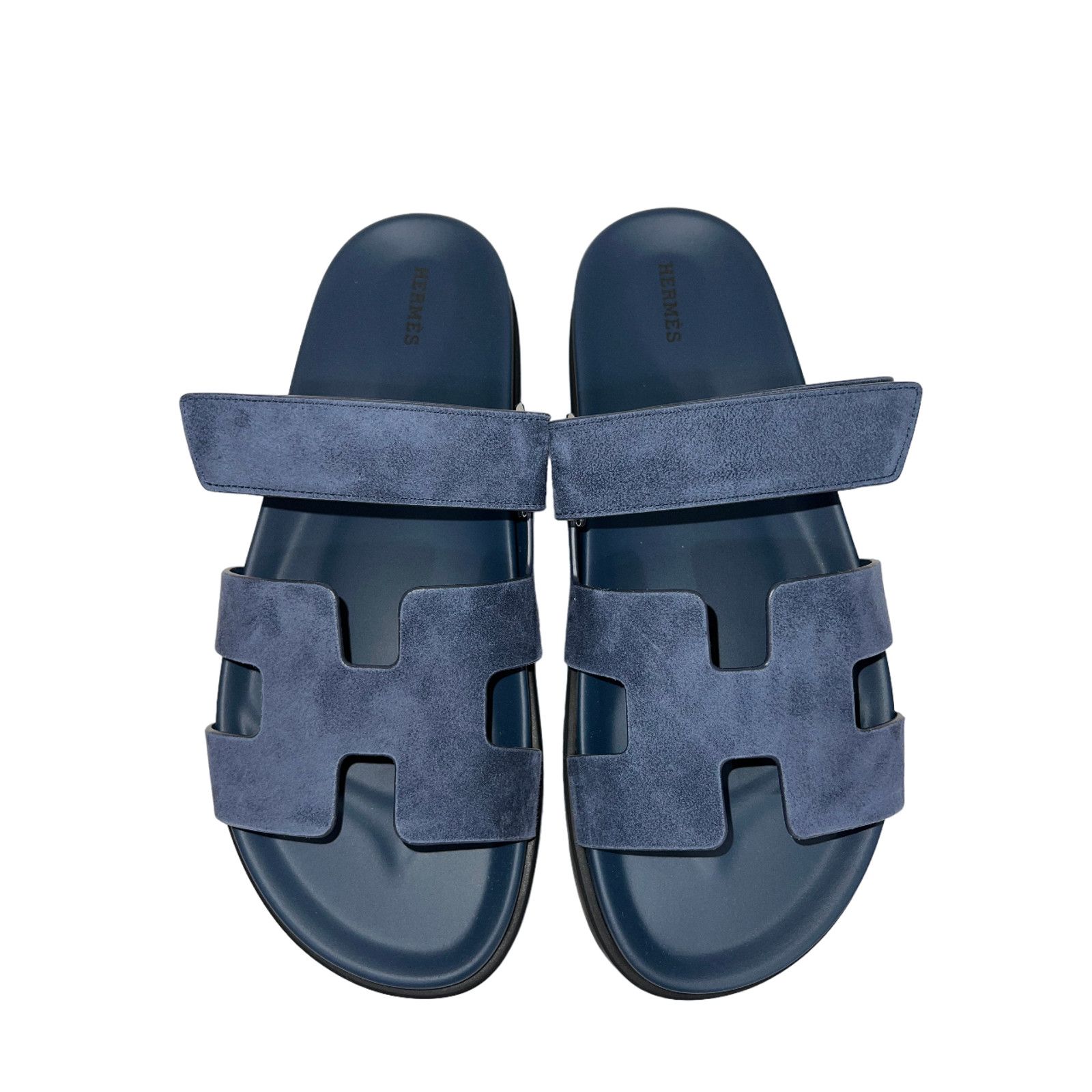 Hermes Hermes Chypre Sandal Blue Celeste Dark Suede Logo Strap Size US 12 / IT 42 - 5 Thumbnail