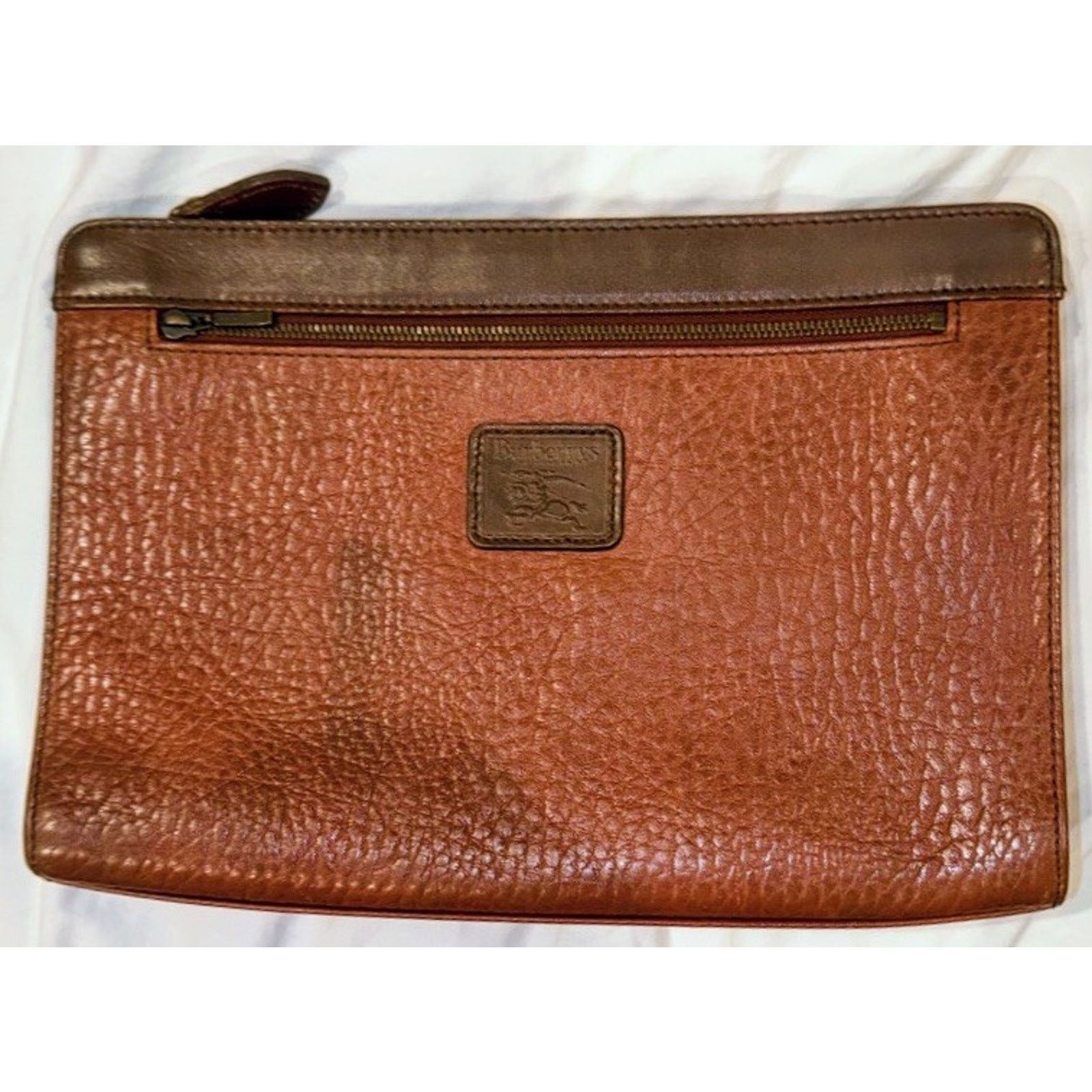 Burberry Burberry Leather Business Clutch Brown Vintage Portfolio Bag Size ONE SIZE - 2 Thumbnail