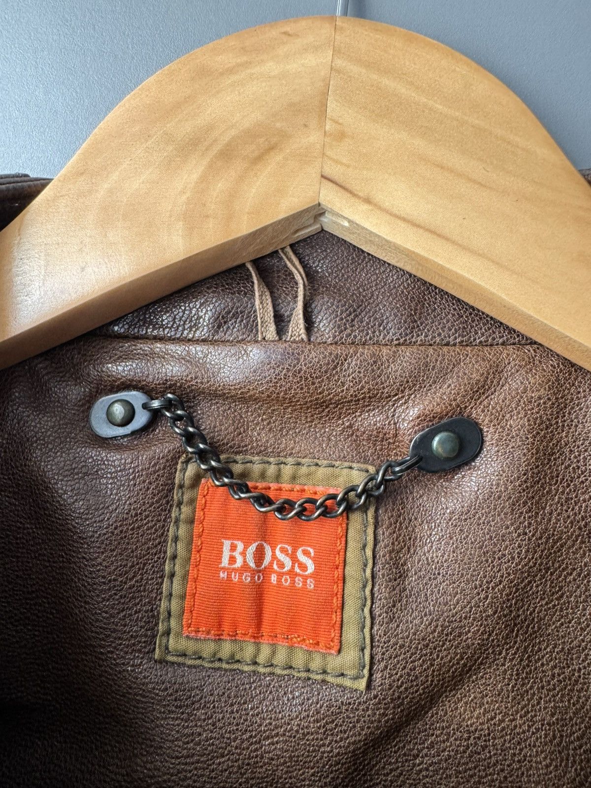 Hugo Boss × Vintage Rare Hugo Boss Goat Skin Shiny Dragon Print Leather Jacket Size US M / EU 48-50 / 2 - 5 Thumbnail
