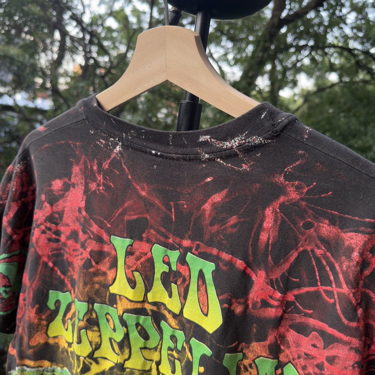 Band Tees 90s Led Zeppelin Thrashed Faded Distressed AOP Band Tee Size US L / EU 52-54 / 3 - 8 Thumbnail