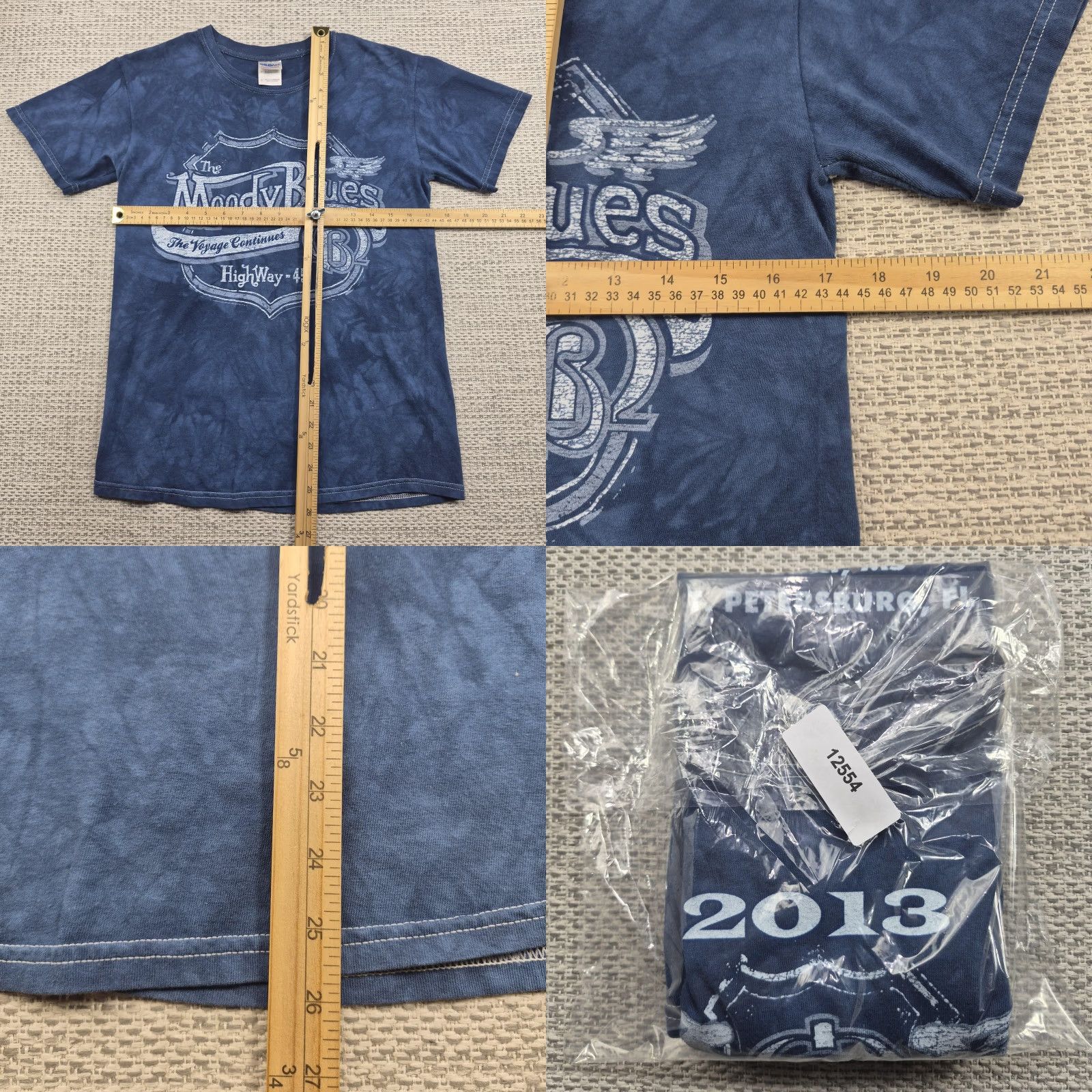 Gildan VINTAGE The Moody Blues Shirt Mens Small Blue 2013 Voyage Continues Tour Band Tee Gildan Size US S / EU 44-46 / 1 - 8 Thumbnail