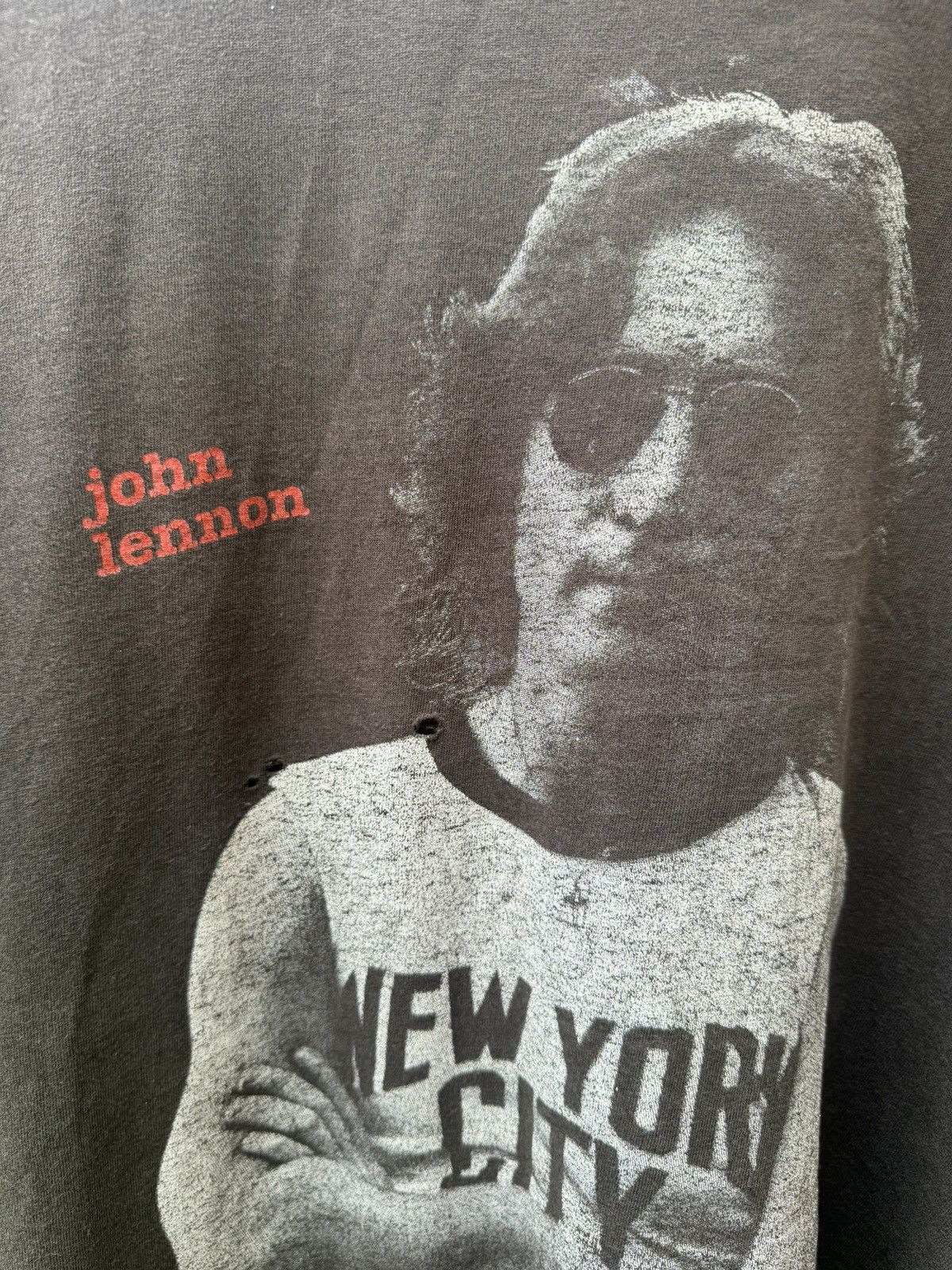Band Tees × Fadeless × Vintage Vintage Super Thrashed 90s John Lennon Black Dreamer tees Size US XL / EU 56 / 4 - 12 Thumbnail