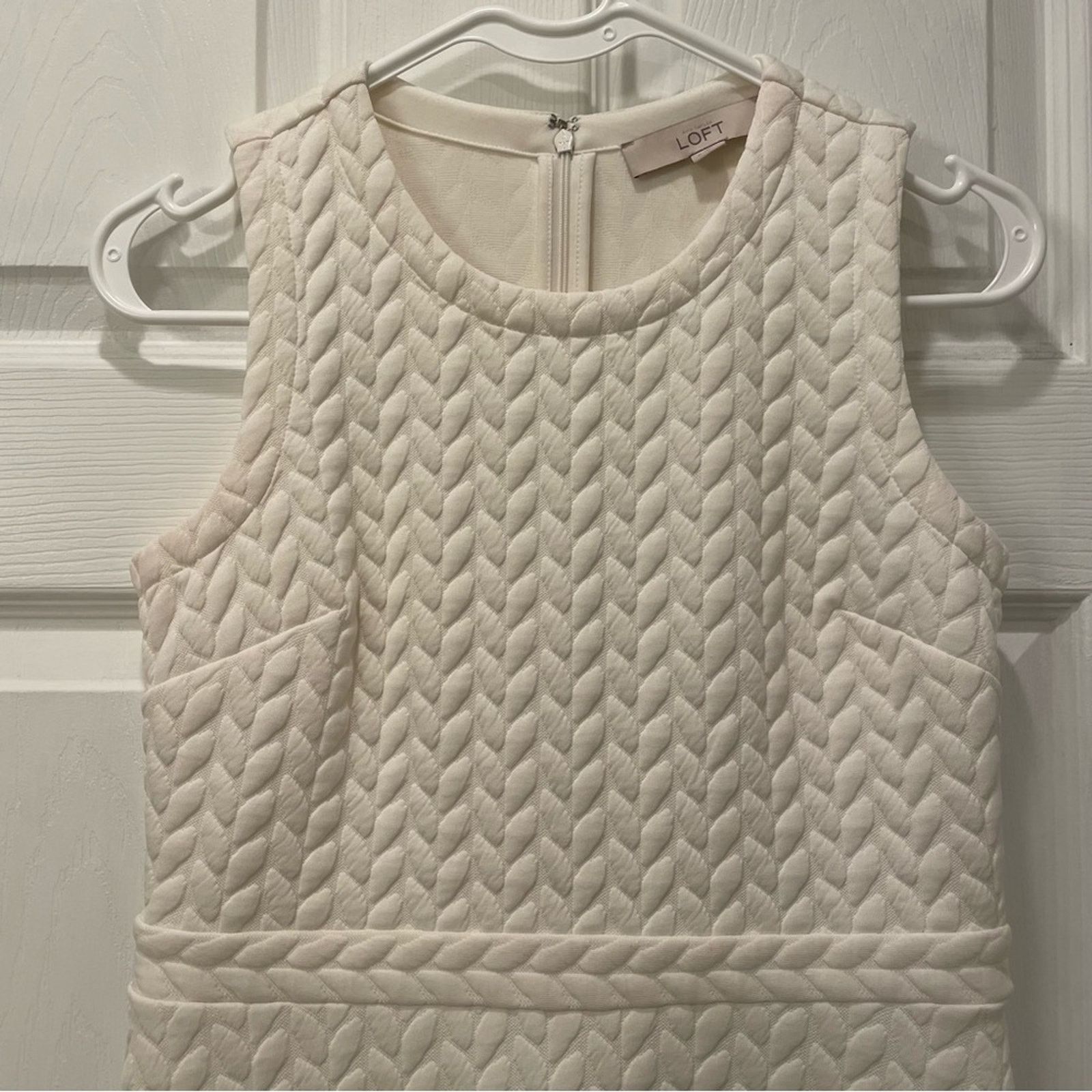 Loft Ann Taylor LOFT White Quilted Dress 0 Size XS / US 0-2 / IT 36-38 - 3 Thumbnail
