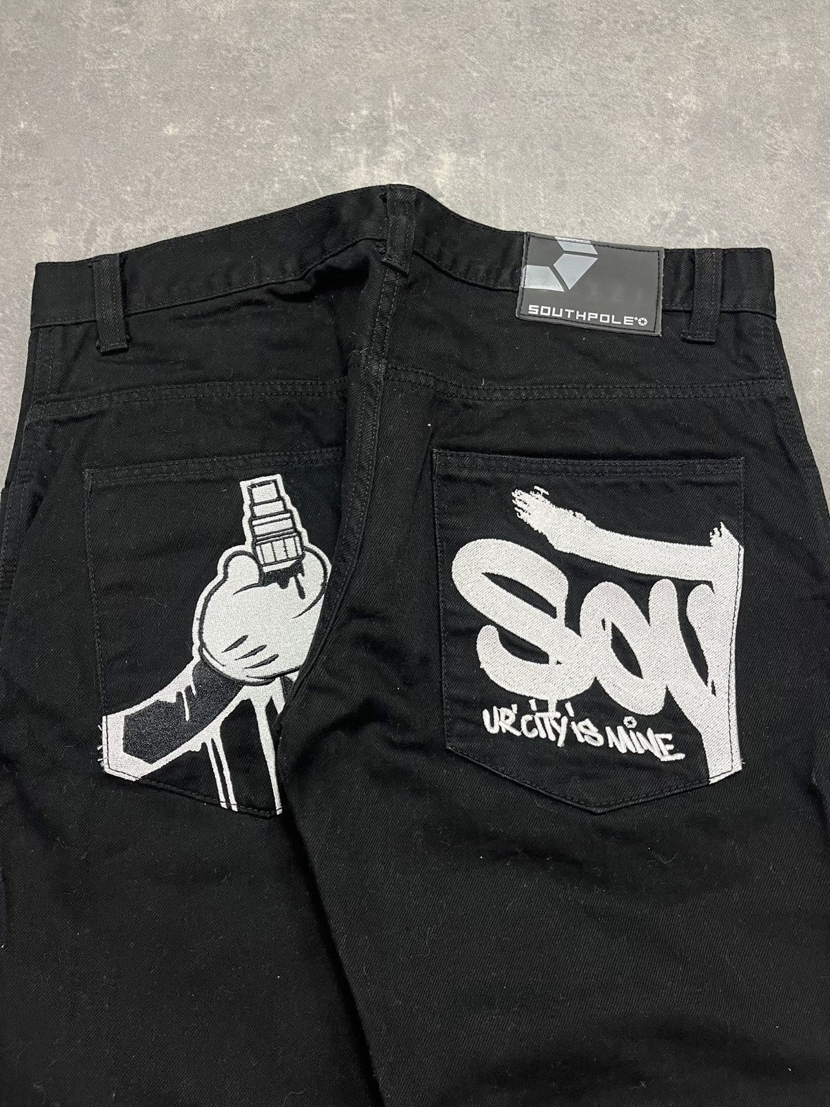 Southpole Vintage Washed Southpole Baggy Embroidered Jeans 34 Size US 34 / EU 50 - 8 Thumbnail