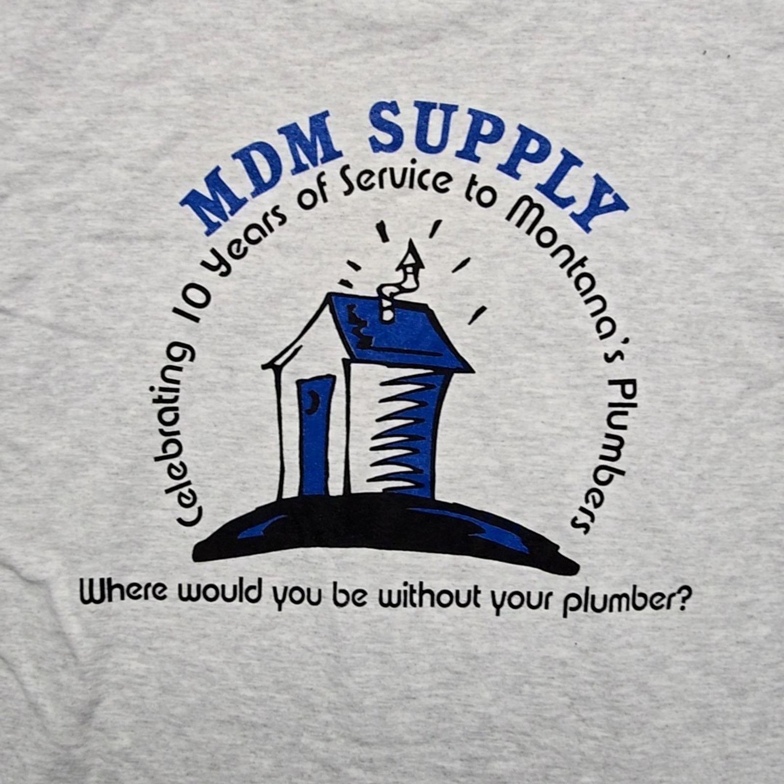 Jerzees Vintage MDM Supply Hardware Store Shirt Gray M Plumber Tee Size US M / EU 48-50 / 2 - 2 Thumbnail