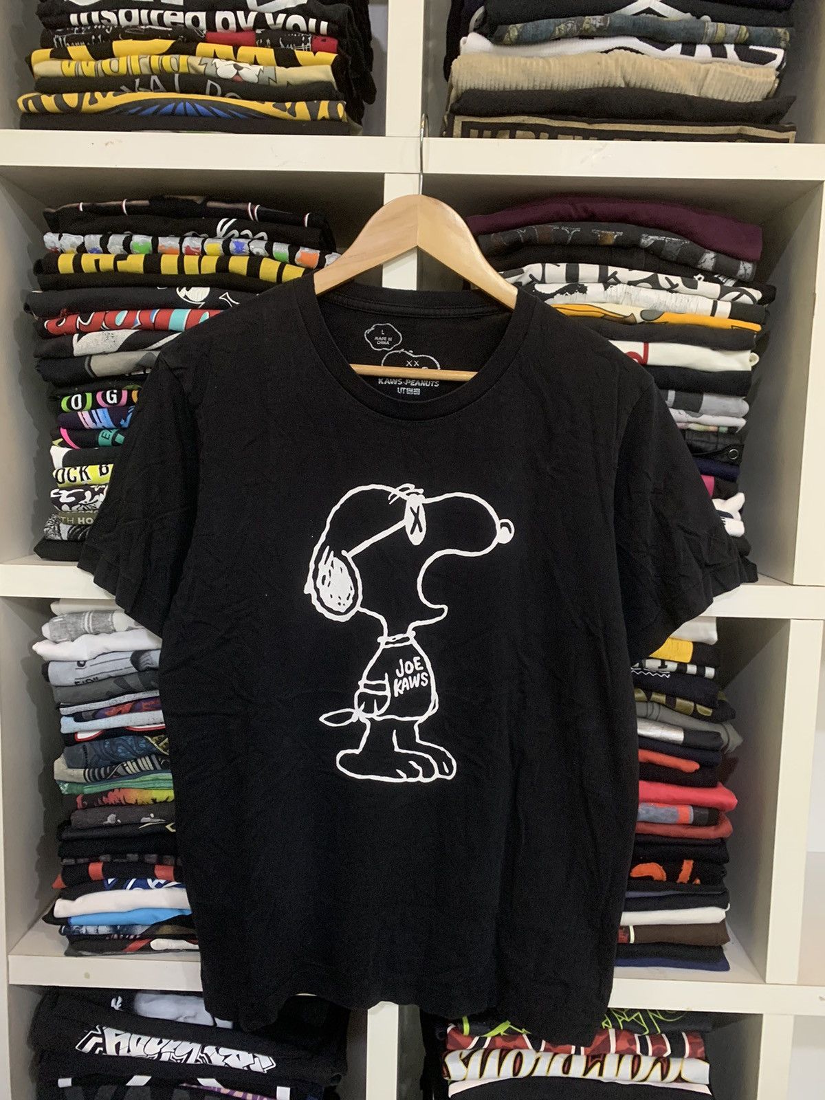 image of Cartoon Network x Kaws Peanuts X Kaws Snoopy Logo in Black, Men's (Size Large)