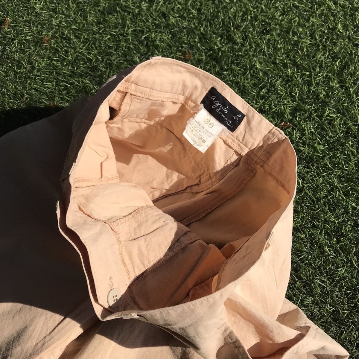 Designer × agnes b. Vintage Agnes B France Short pants khaki khakis beige Size US 34 / EU 50 - 9 Thumbnail