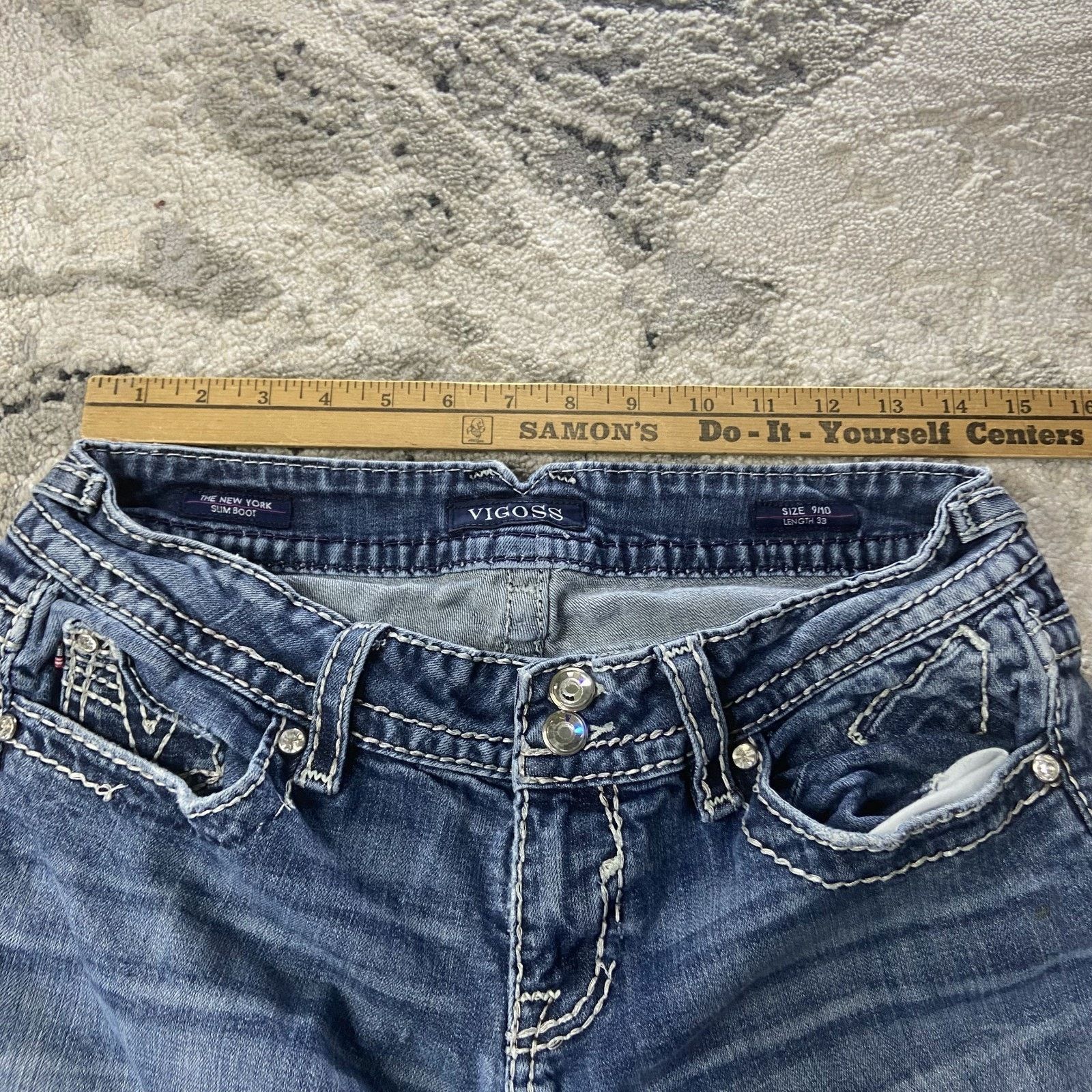 & Other Stories Y2K Vigoss The New York Slim Boot Jeans Womens 9/10 Vintage Size 24" / US 00 / IT 34 - 6 Thumbnail
