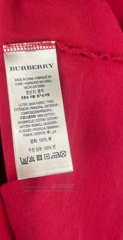 Burberry Burberry Red Cotton Men's Polo Shirt. Size US S / EU 44-46 / 1 - 5 Thumbnail