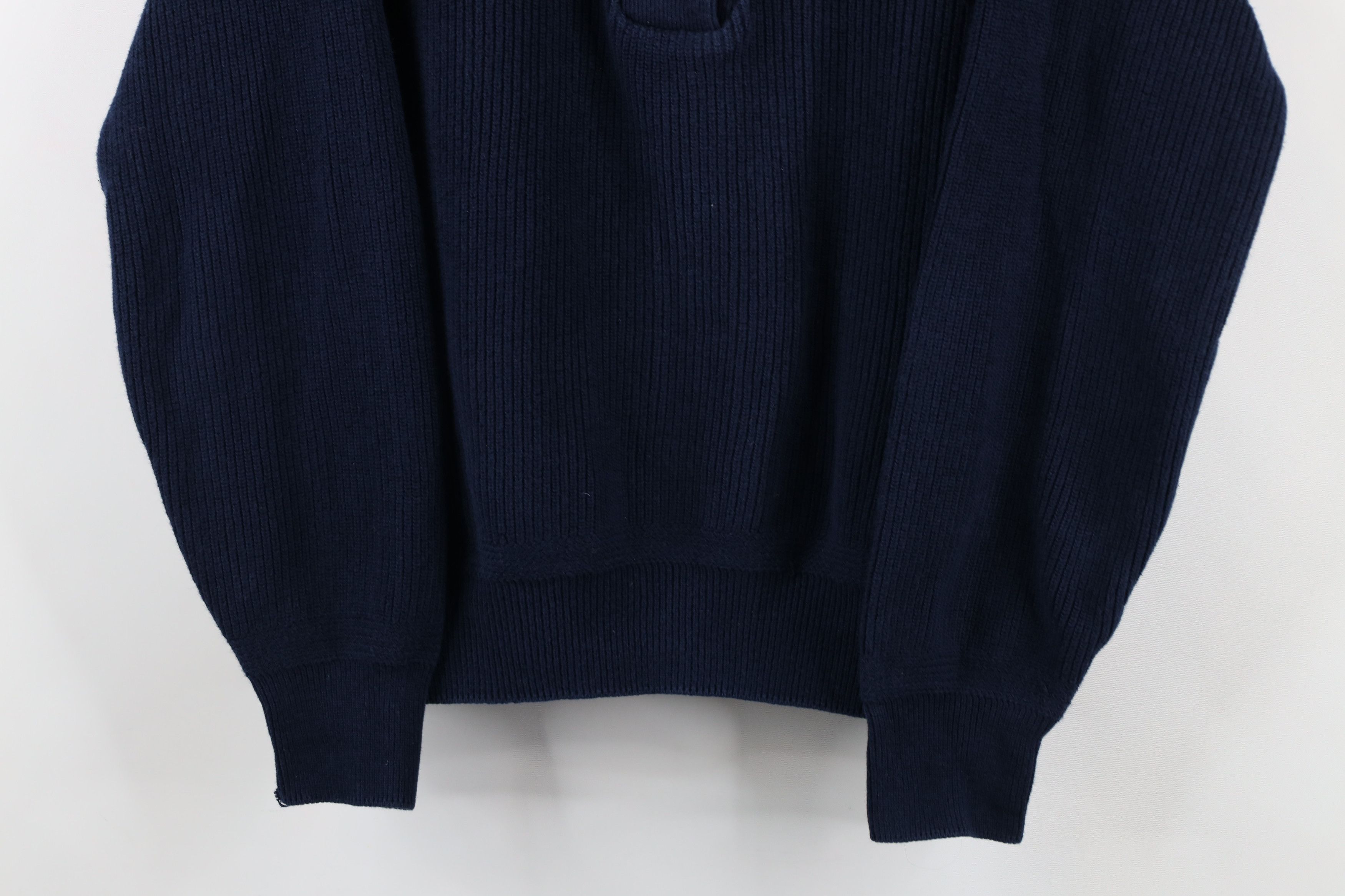 L.L. Bean × Vintage Vintage 90s LL Bean Ribbed Knit Henley Sweater Blue USA Size L / US 10 / IT 46 - 3 Thumbnail