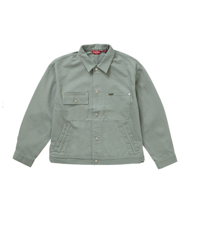 Supreme supreme denim chore trucker jacket mint medium | Grailed
