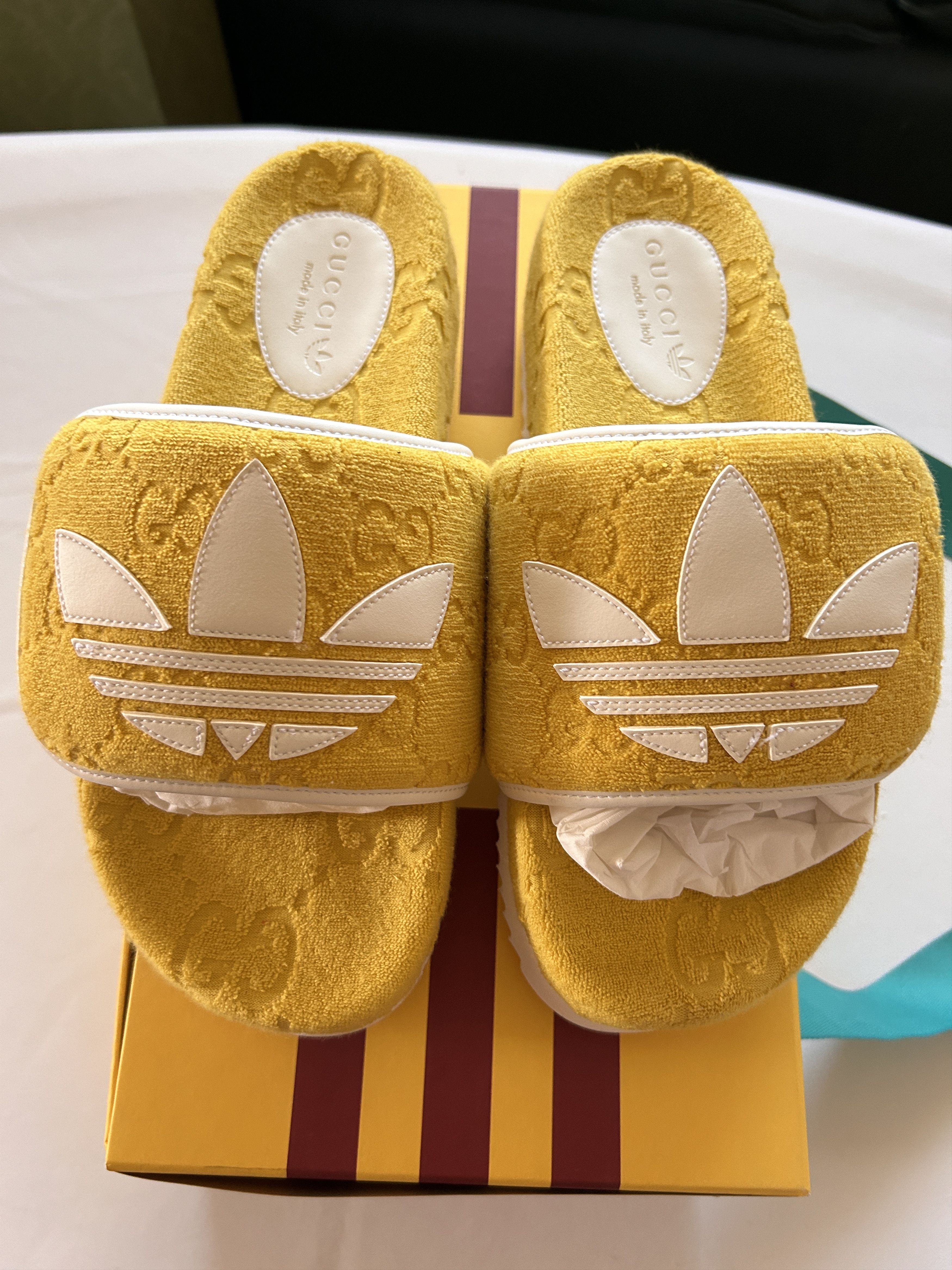 Gucci men adidas x Gucci GG Platform Sandal yellow | Grailed